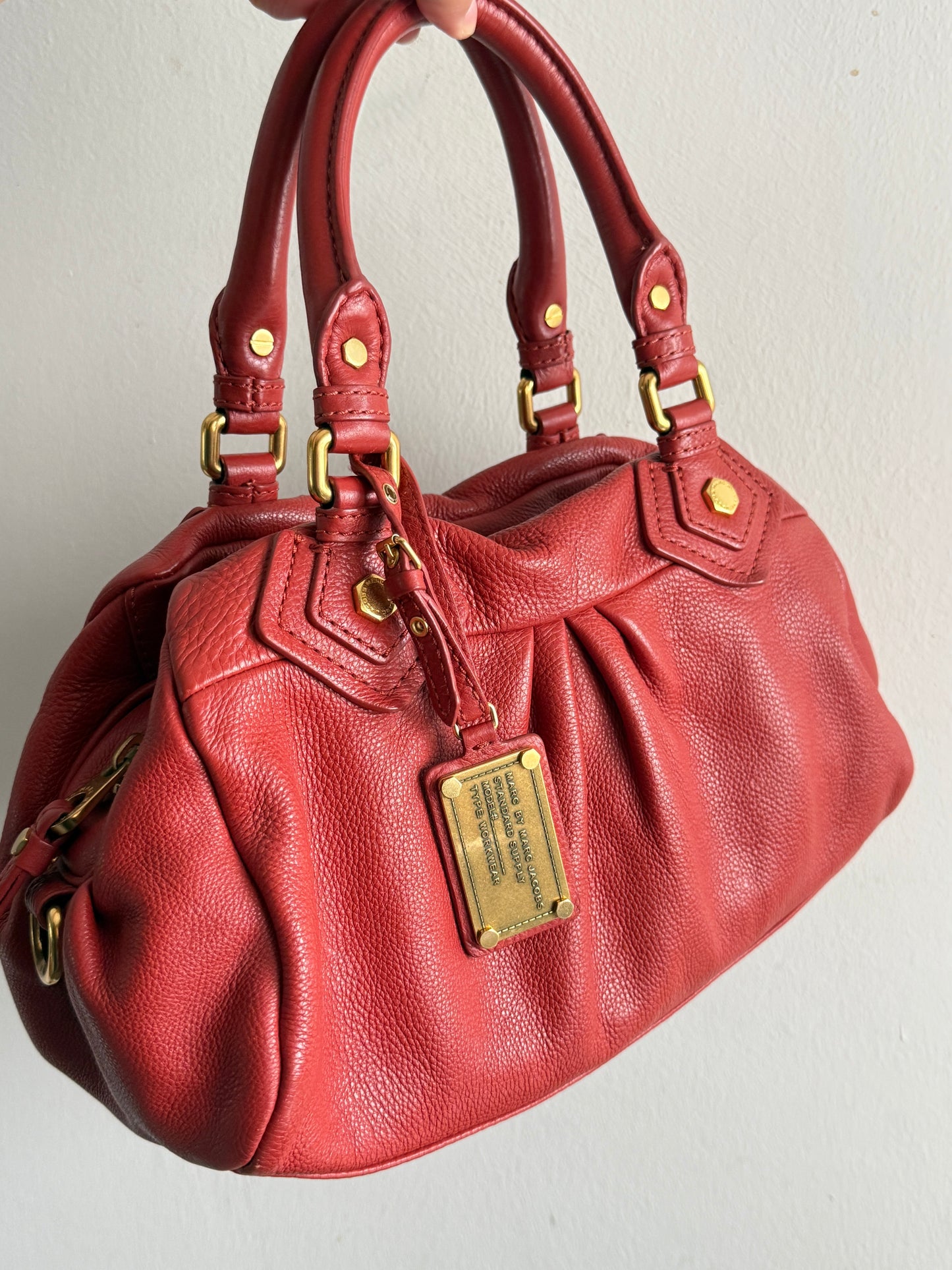 Rare Marc by Marc Jacobs Classic Q Baby Groovee Red Leather Bag