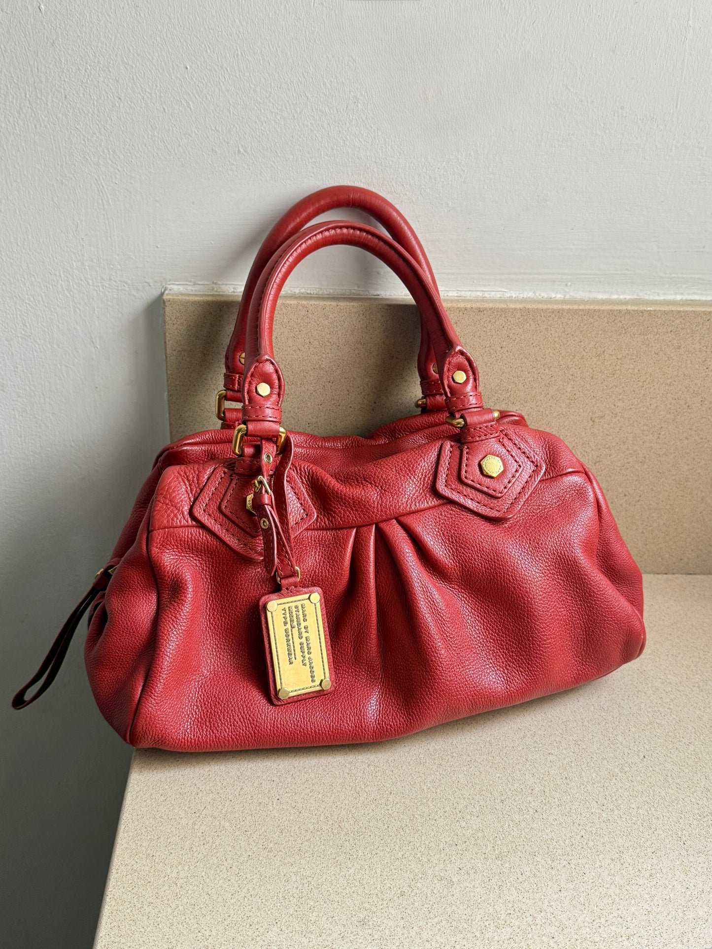 Rare Marc by Marc Jacobs Classic Q Baby Groovee Red Leather Bag