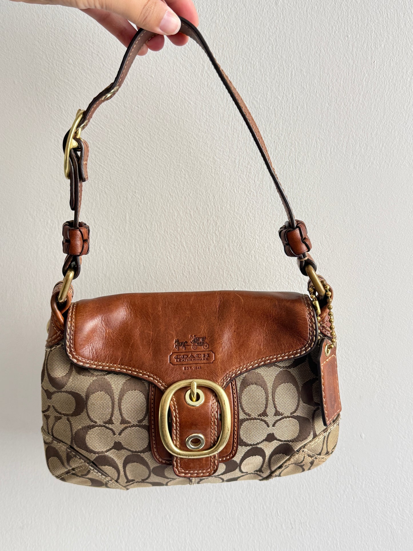 Super Rare Coach Bleecker Signature Shoulder Bag