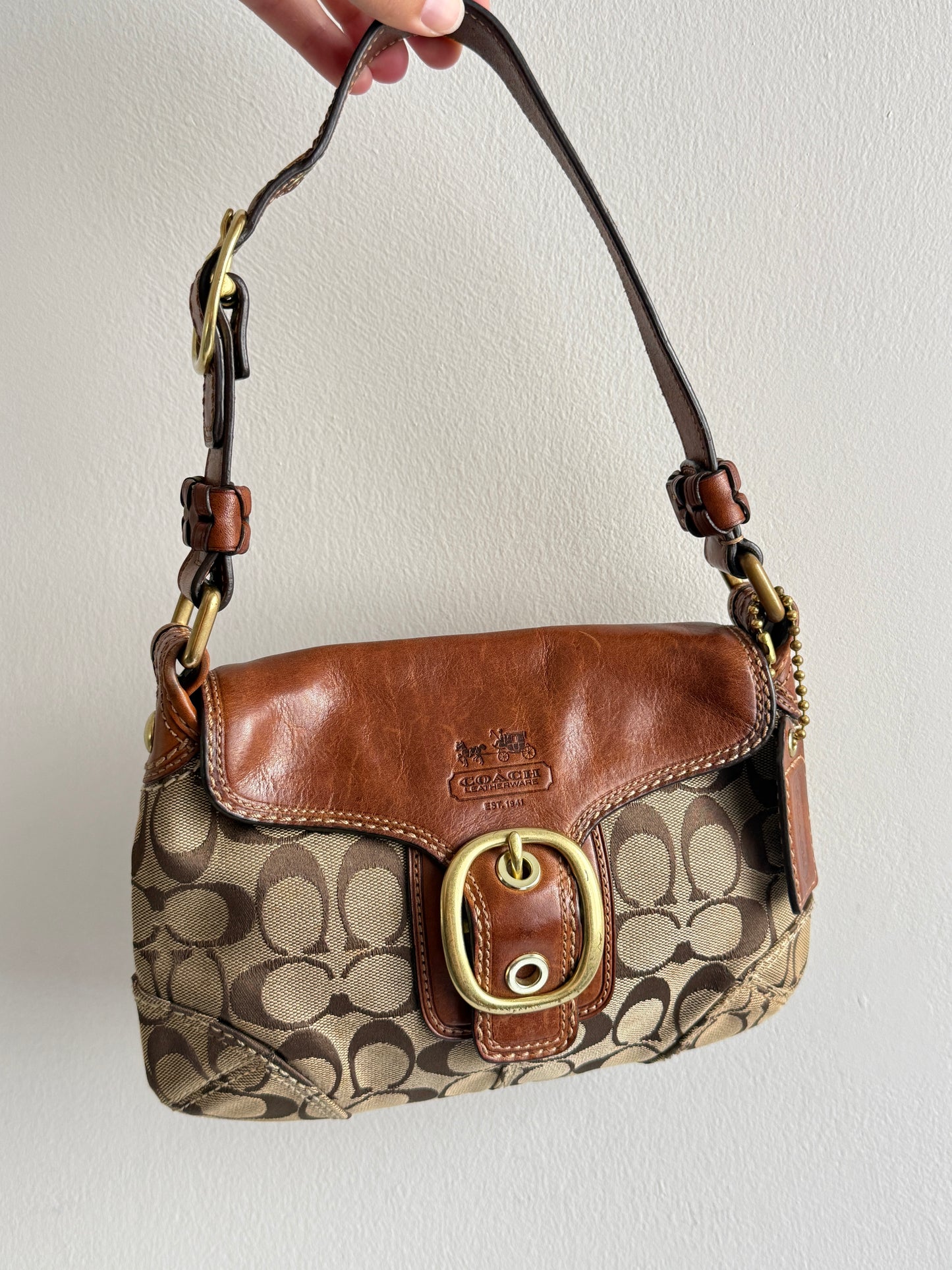 Super Rare Coach Bleecker Signature Shoulder Bag
