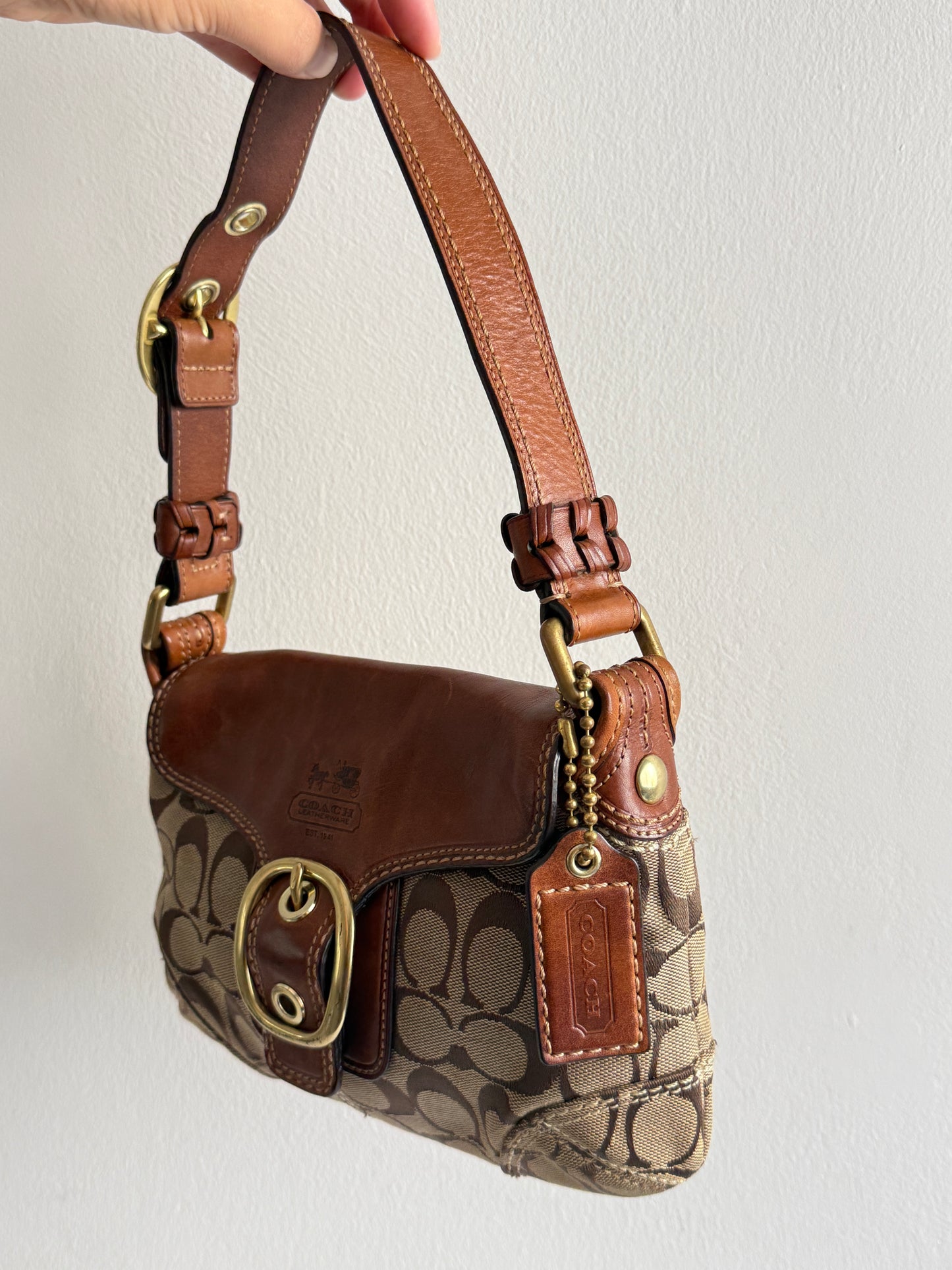 Super Rare Coach Bleecker Signature Shoulder Bag