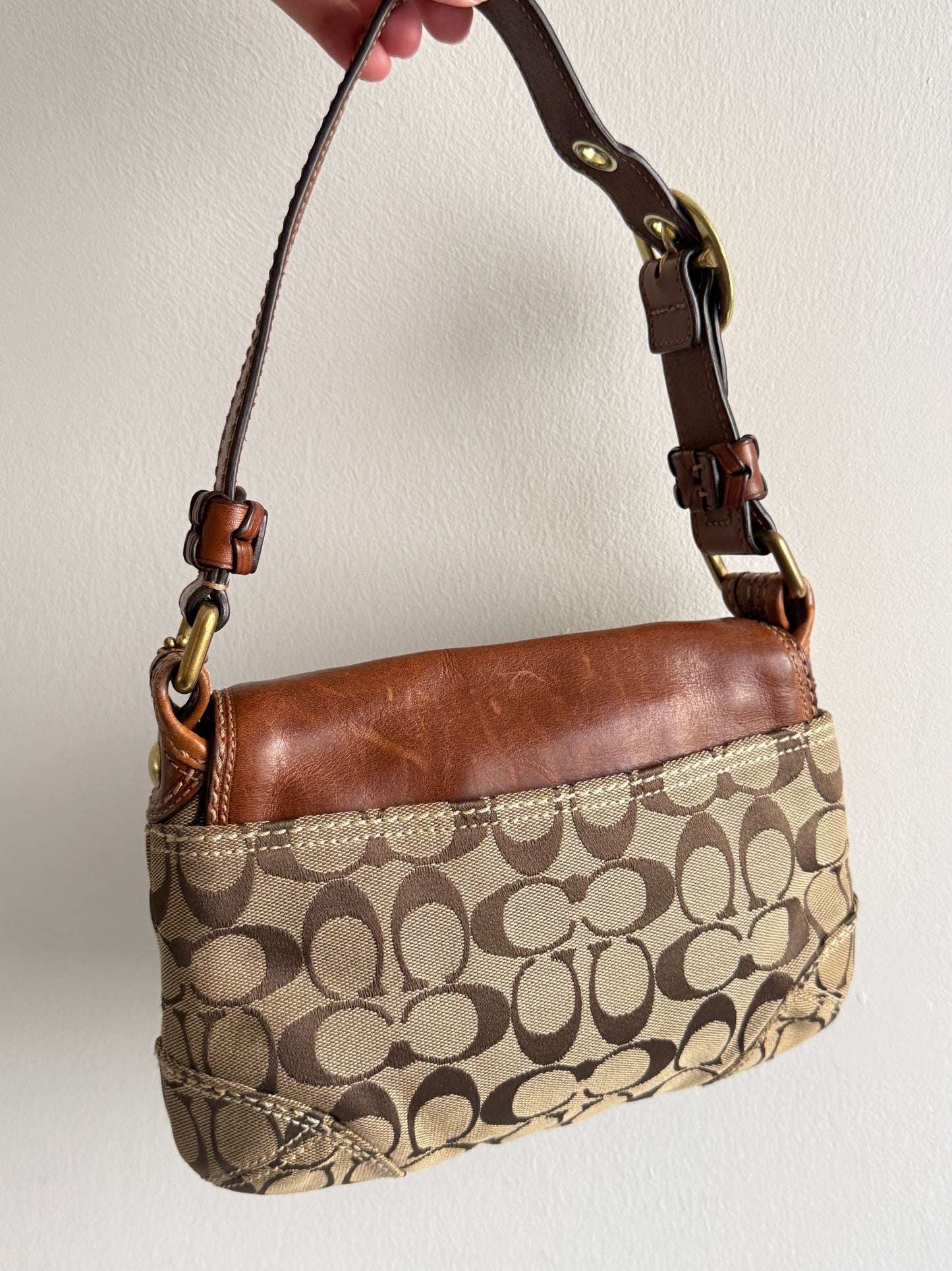 Super Rare Coach Bleecker Signature Shoulder Bag