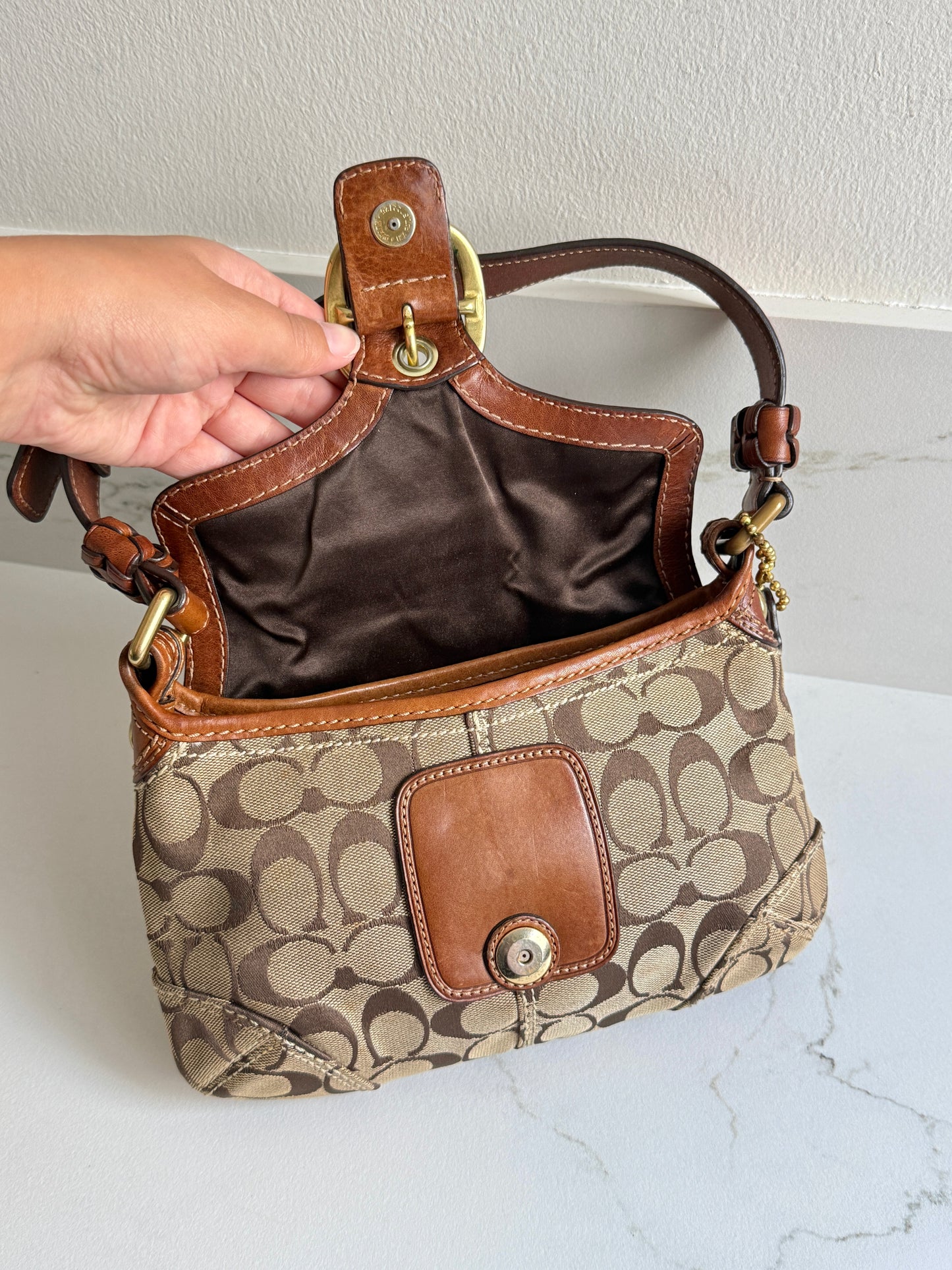 Super Rare Coach Bleecker Signature Shoulder Bag