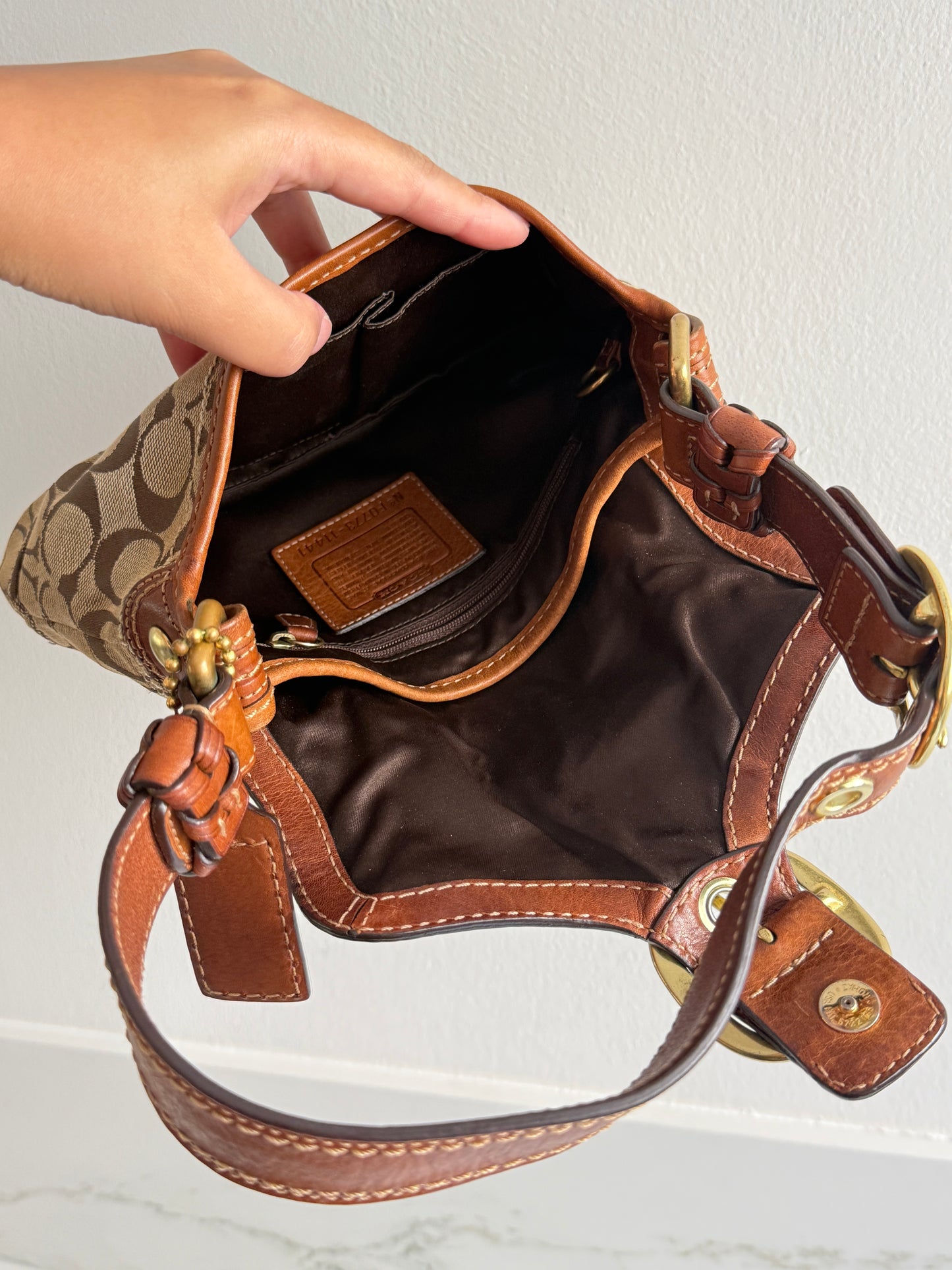 Super Rare Coach Bleecker Signature Shoulder Bag