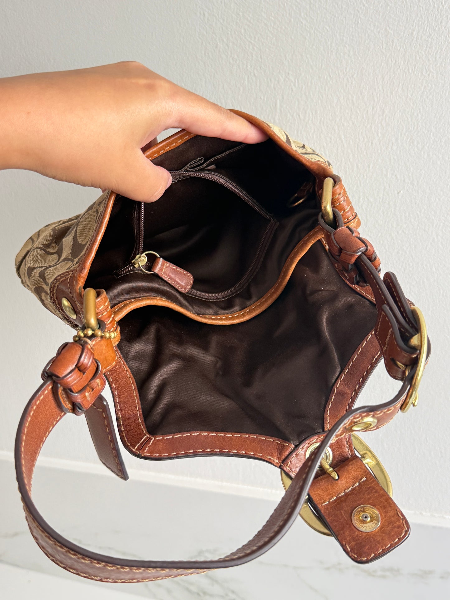 Super Rare Coach Bleecker Signature Shoulder Bag