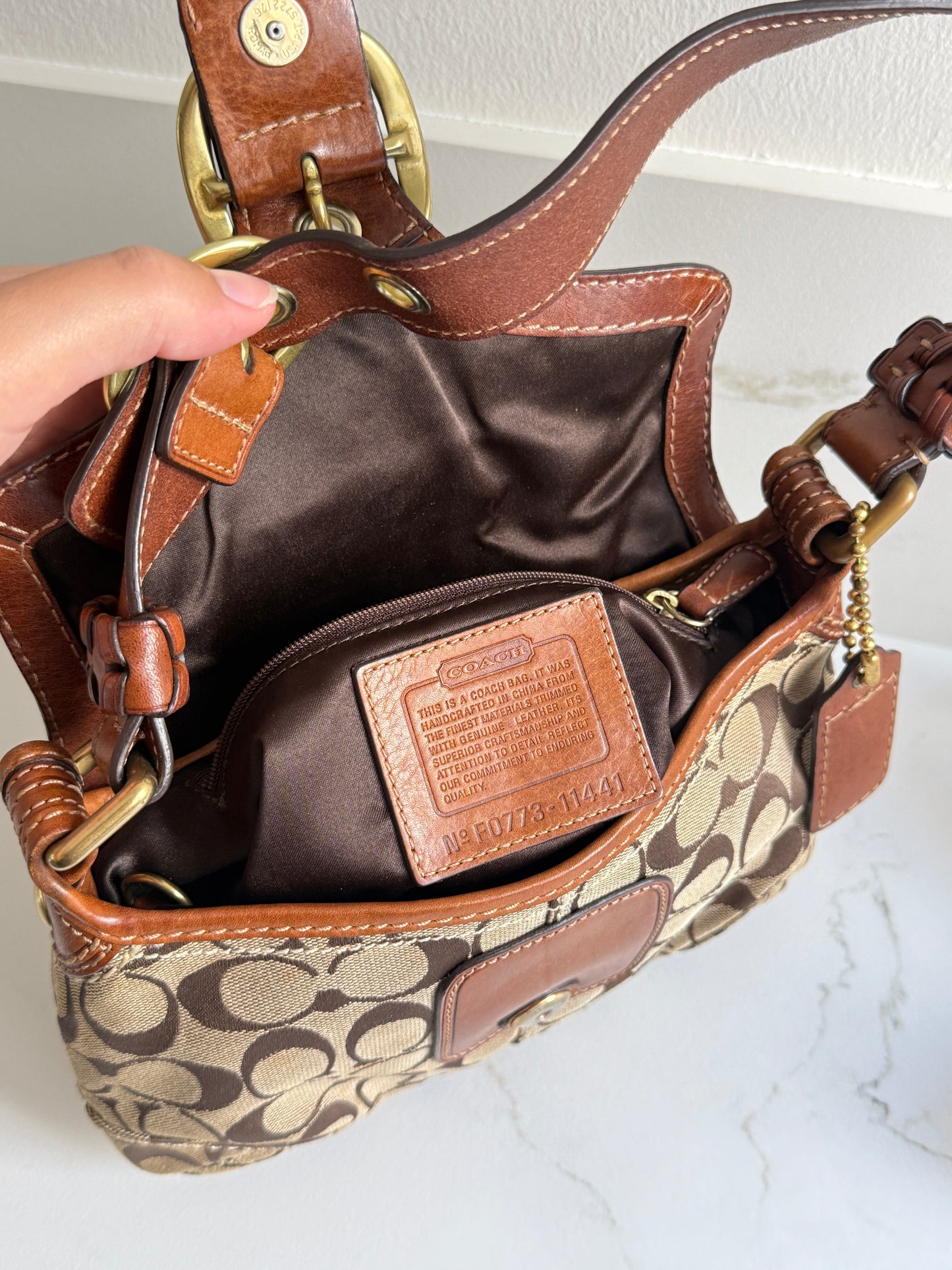 Super Rare Coach Bleecker Signature Shoulder Bag