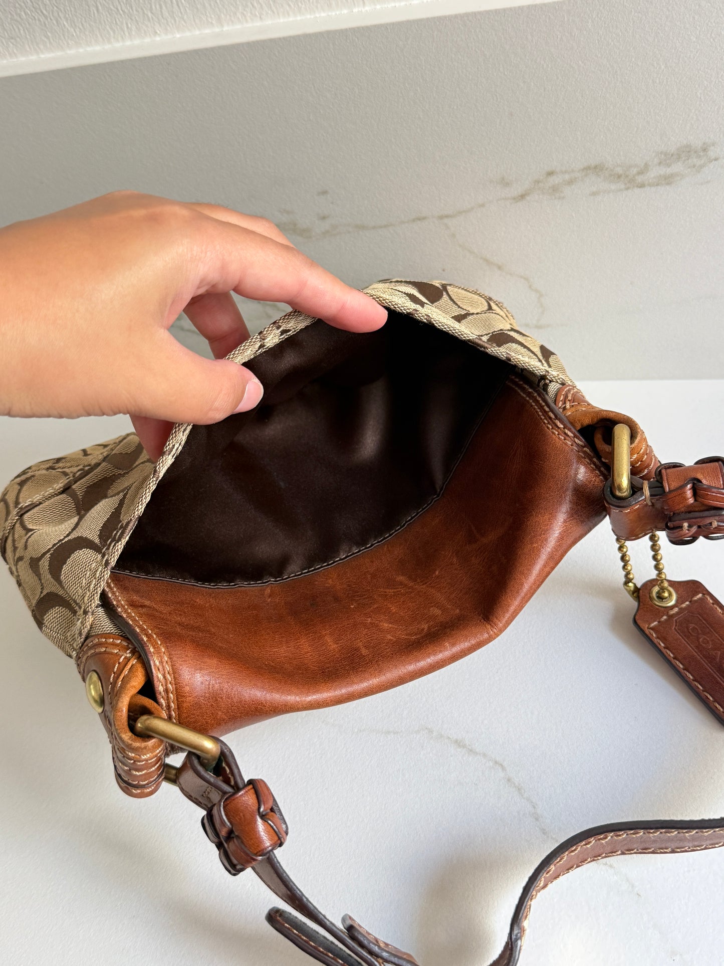Super Rare Coach Bleecker Signature Shoulder Bag