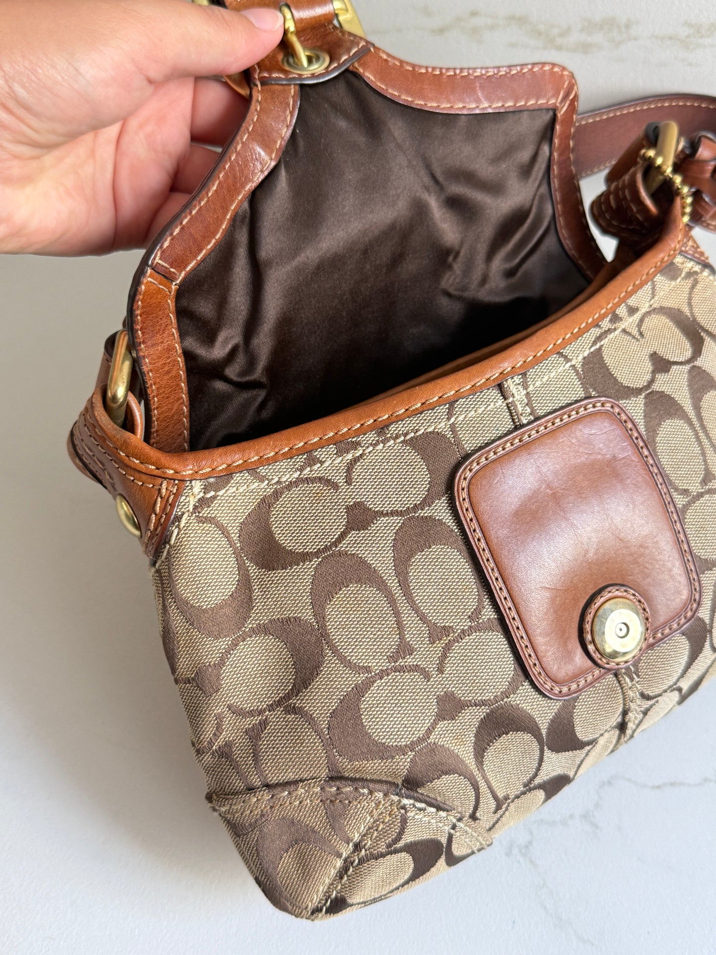 Super Rare Coach Bleecker Signature Shoulder Bag