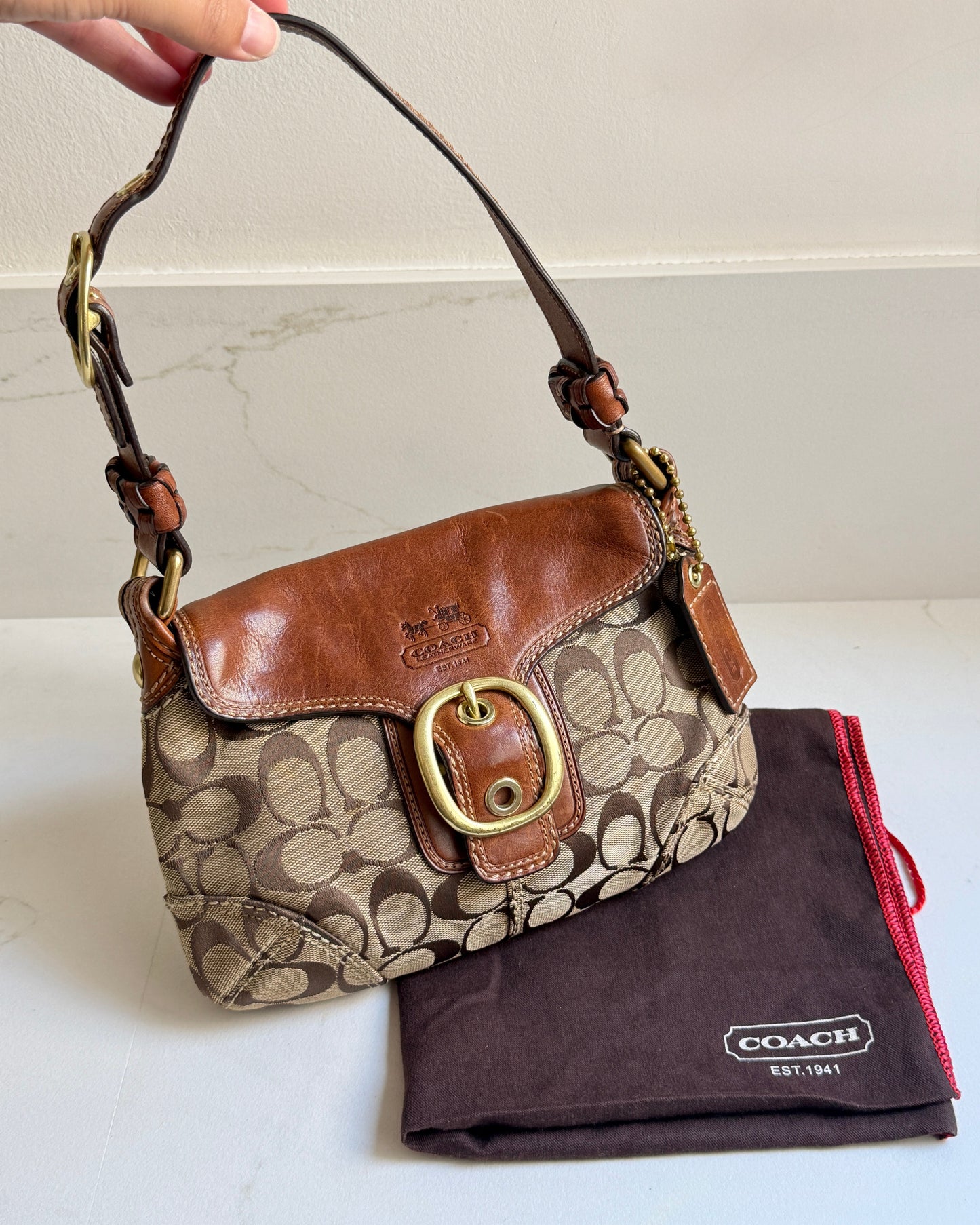 Super Rare Coach Bleecker Signature Shoulder Bag