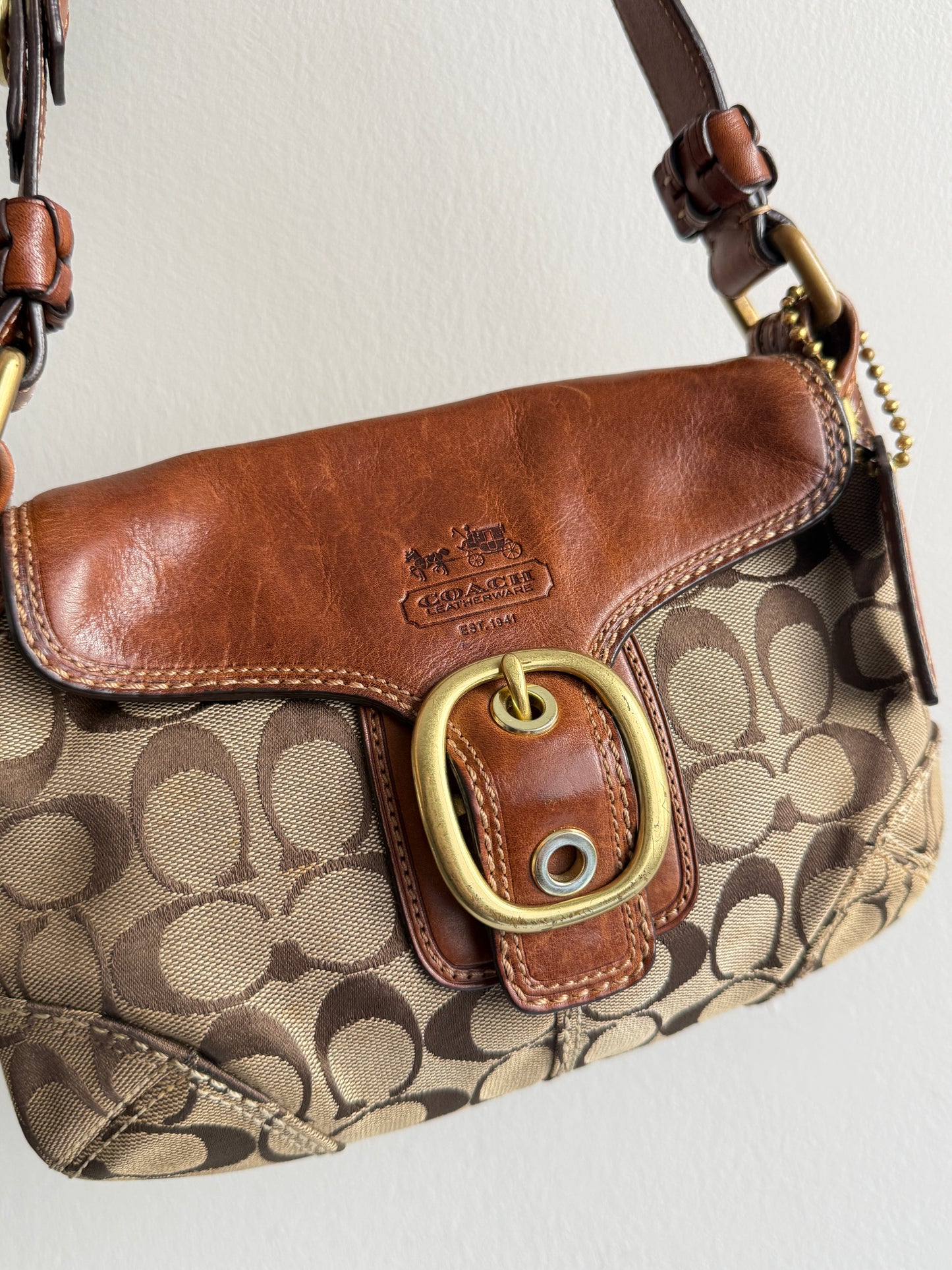Super Rare Coach Bleecker Signature Shoulder Bag