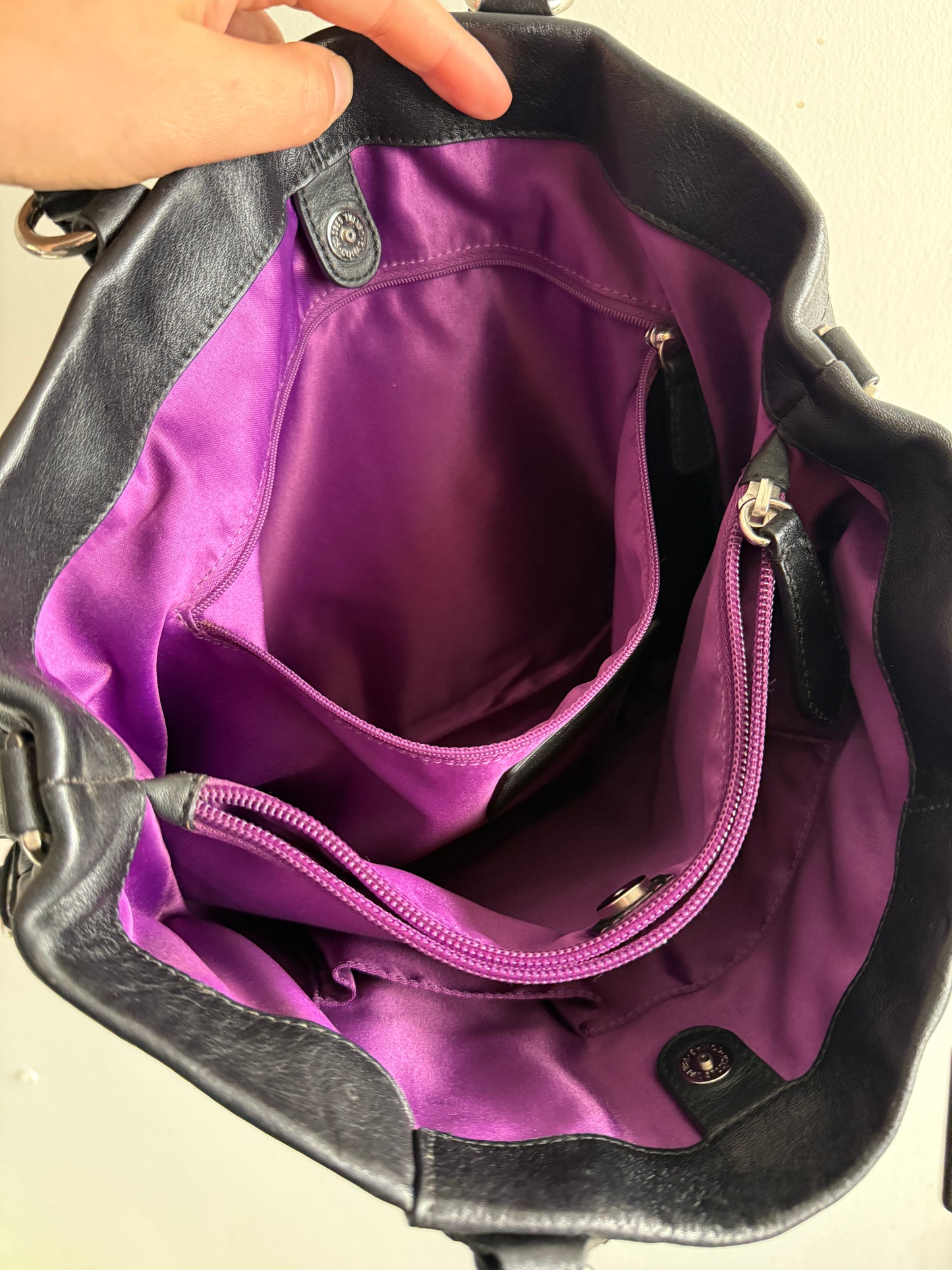 Coach Ashley Black Leather Carryall Shoulder Bag
