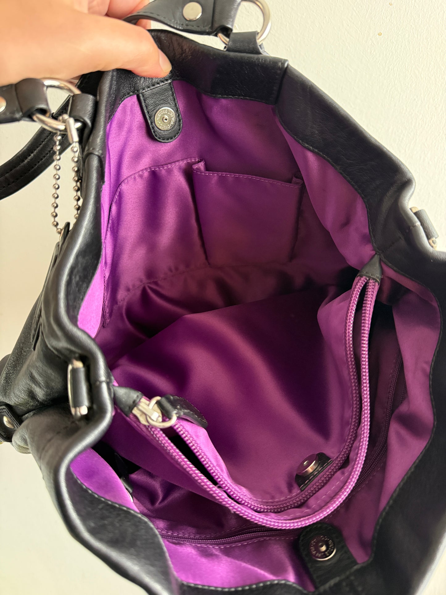 Coach Ashley Black Leather Carryall Shoulder Bag