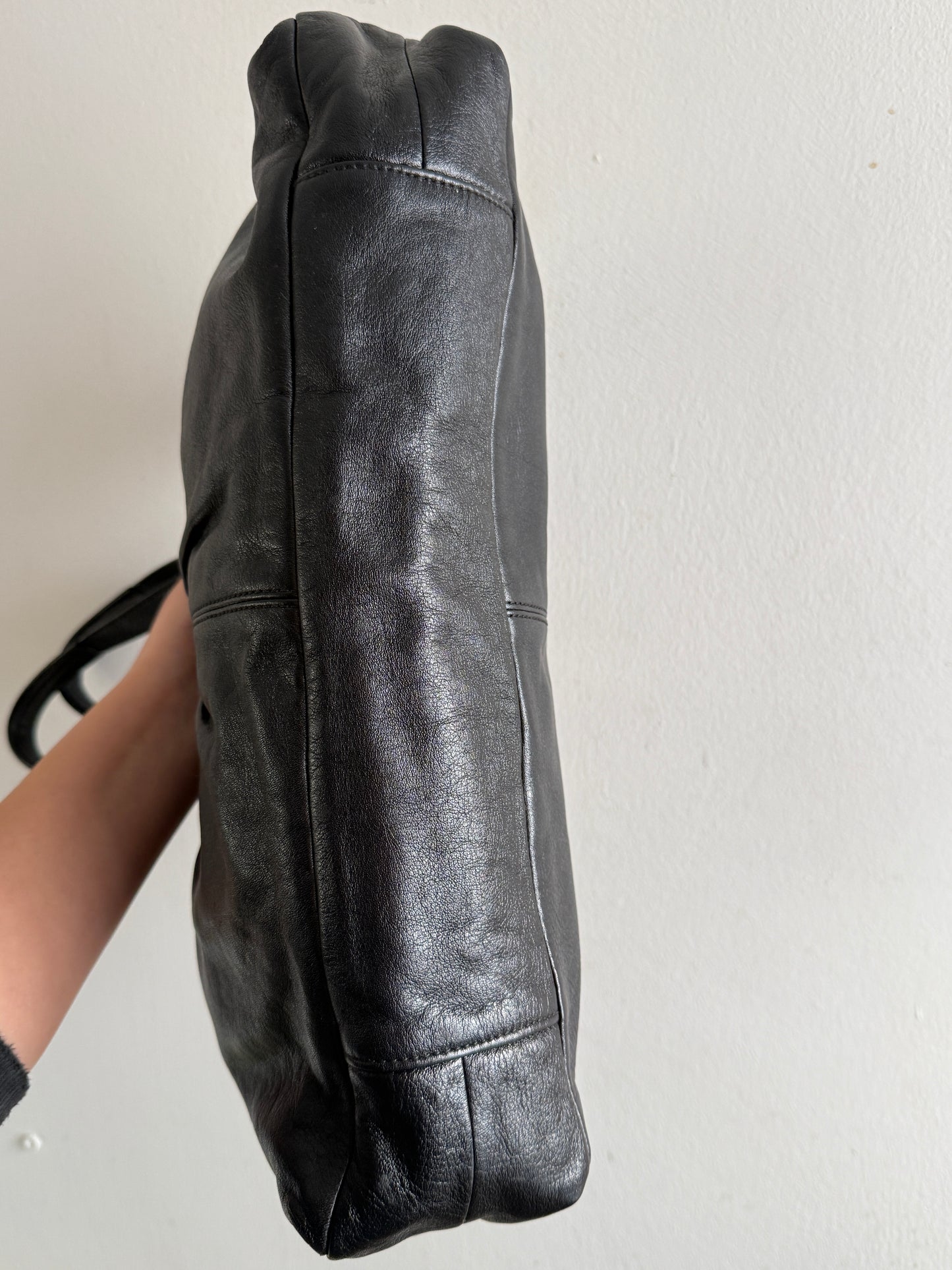Coach Ashley Black Leather Carryall Shoulder Bag