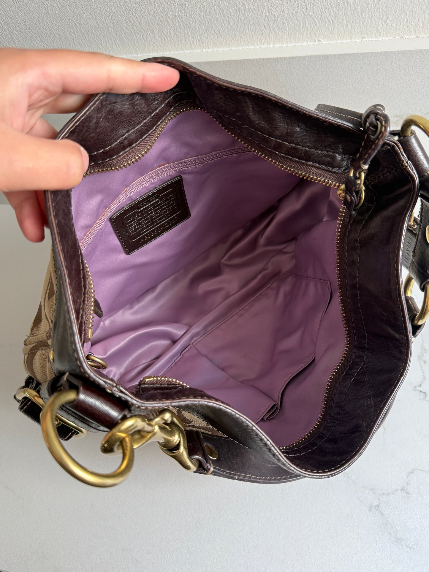Rare Coach Zoe Signature Hobo Shoulder Bag