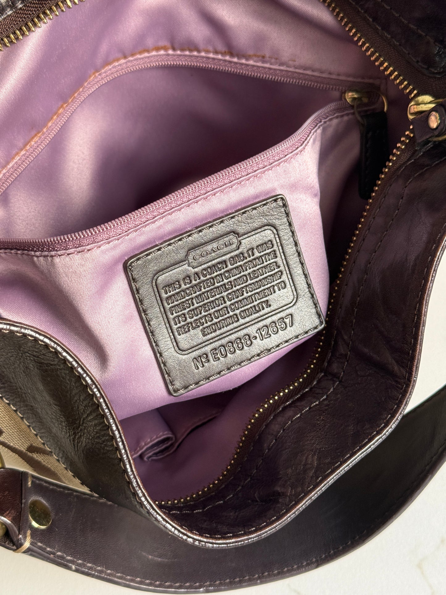 Rare Coach Zoe Signature Hobo Shoulder Bag