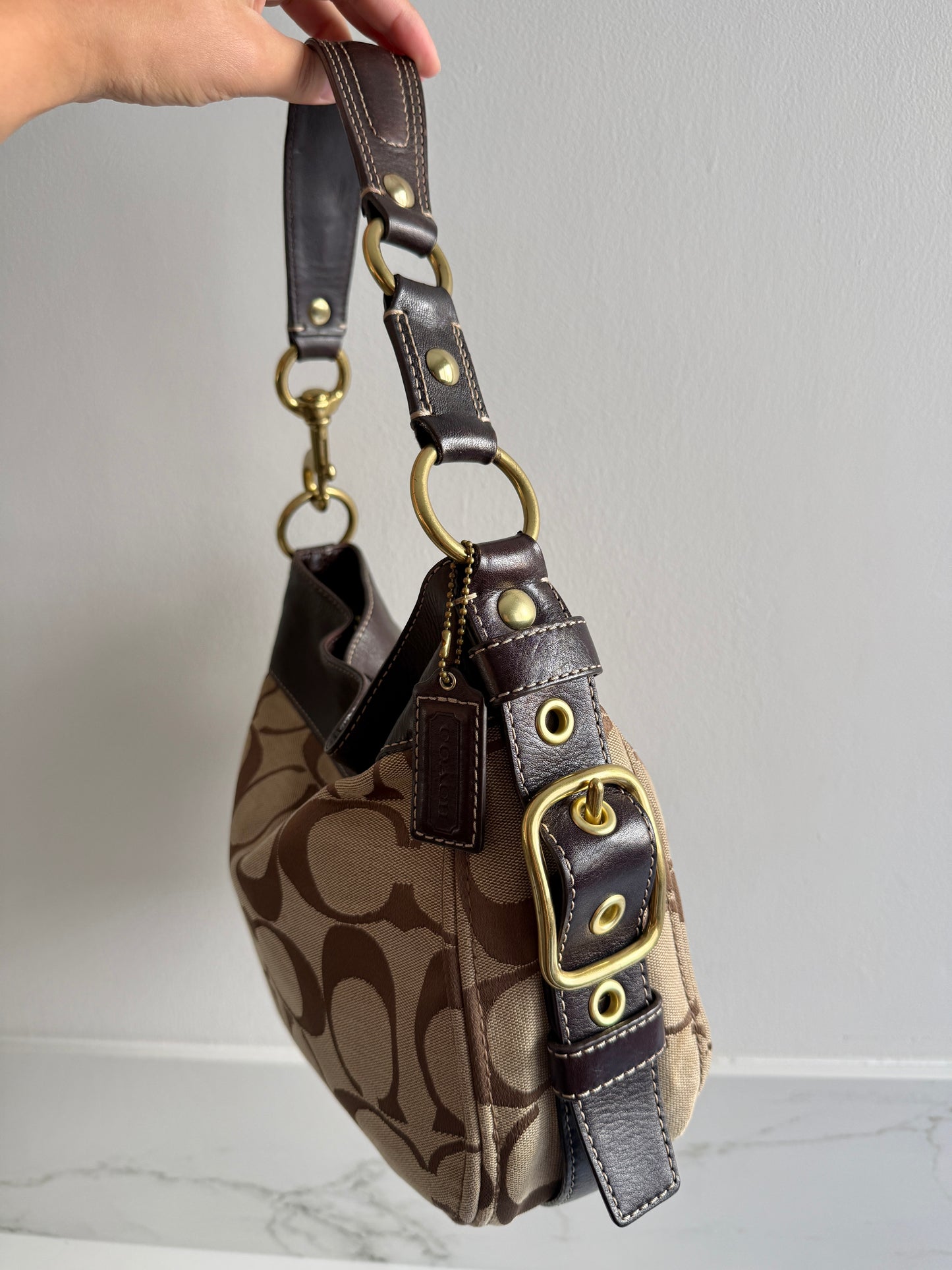 Rare Coach Zoe Signature Hobo Shoulder Bag
