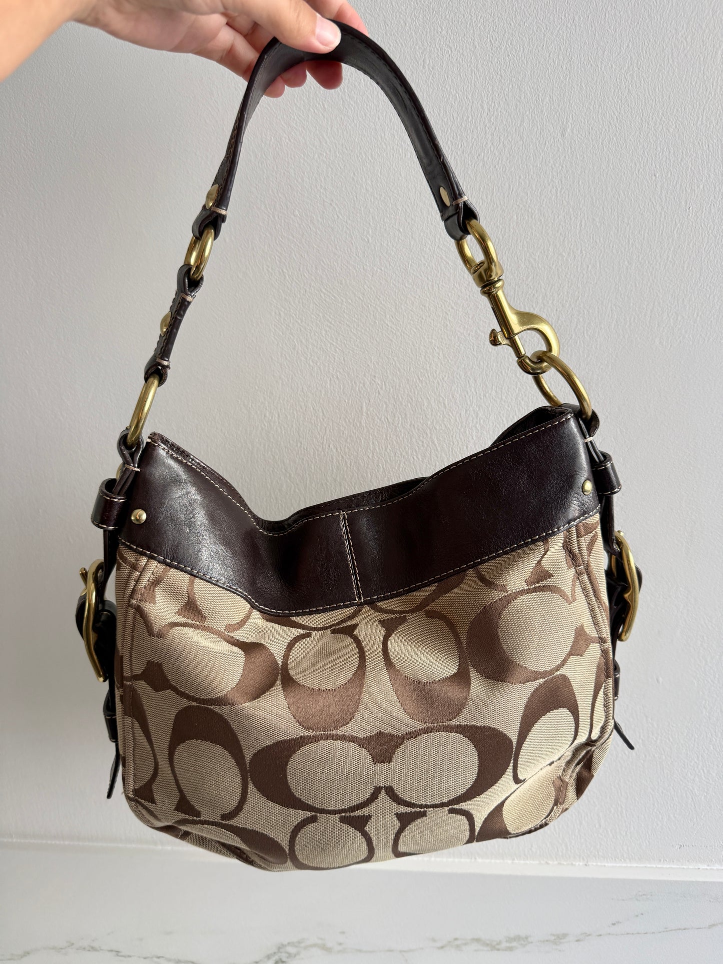 Rare Coach Zoe Signature Hobo Shoulder Bag