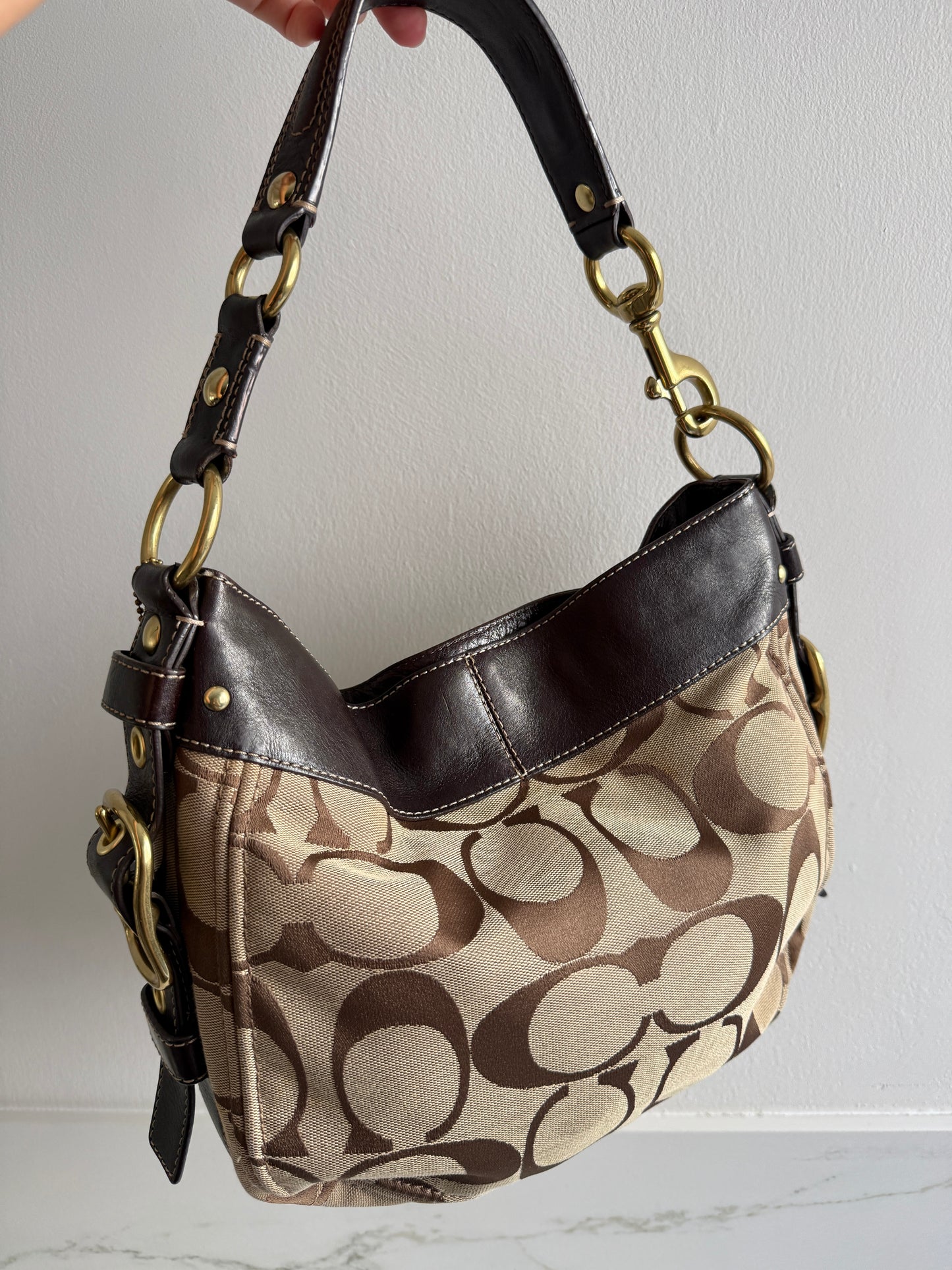 Rare Coach Zoe Signature Hobo Shoulder Bag