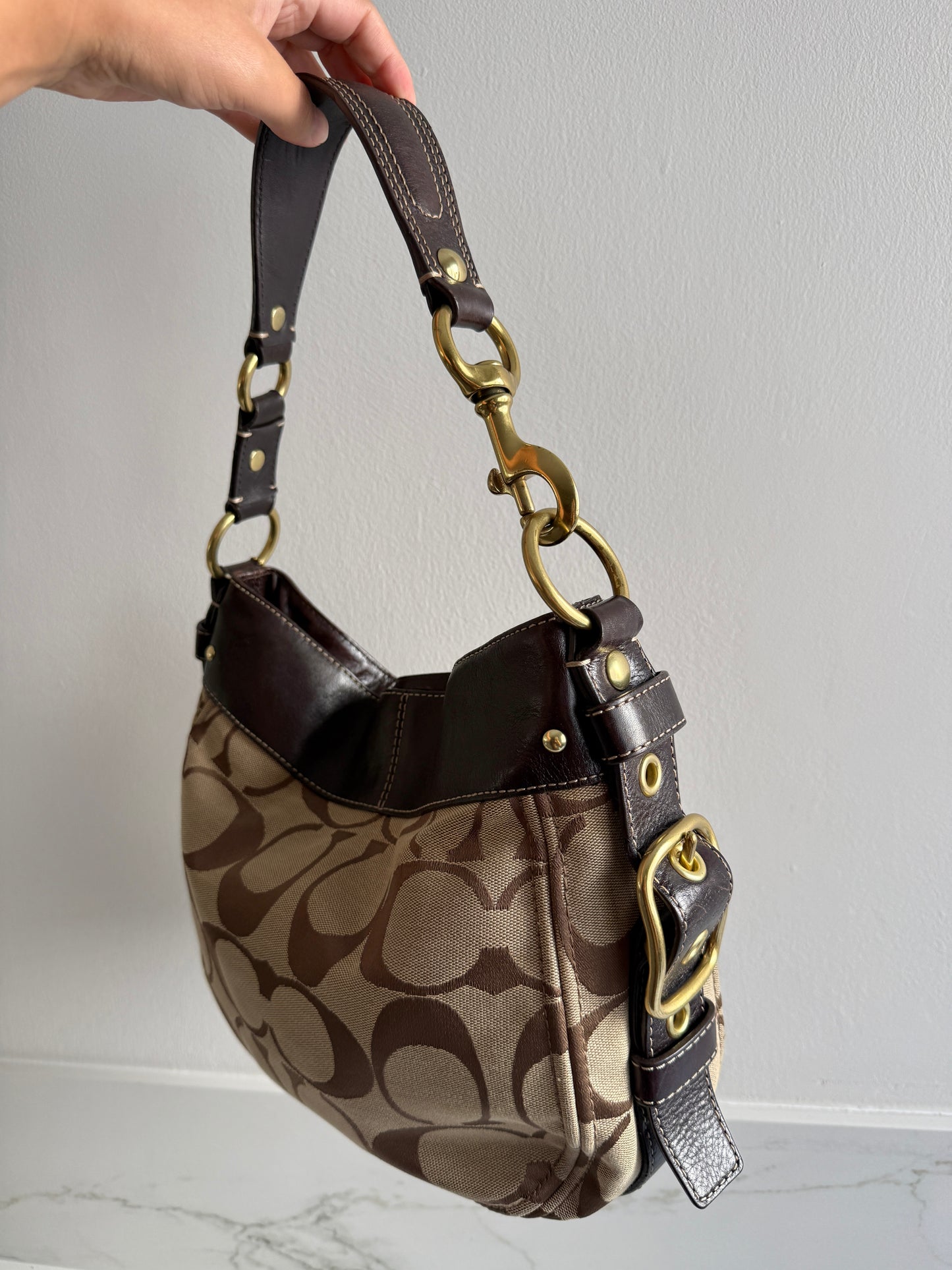 Rare Coach Zoe Signature Hobo Shoulder Bag