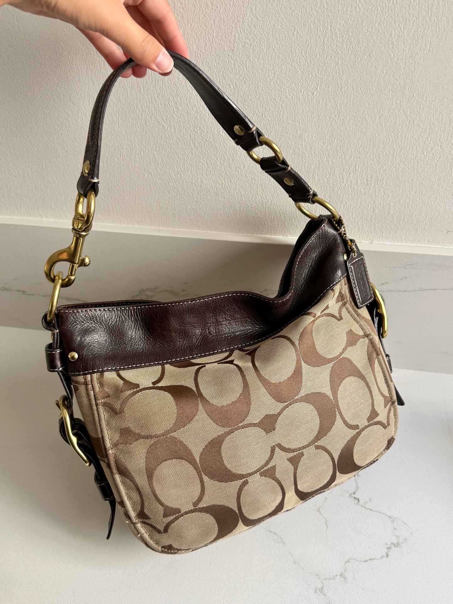 Rare Coach Zoe Signature Hobo Shoulder Bag