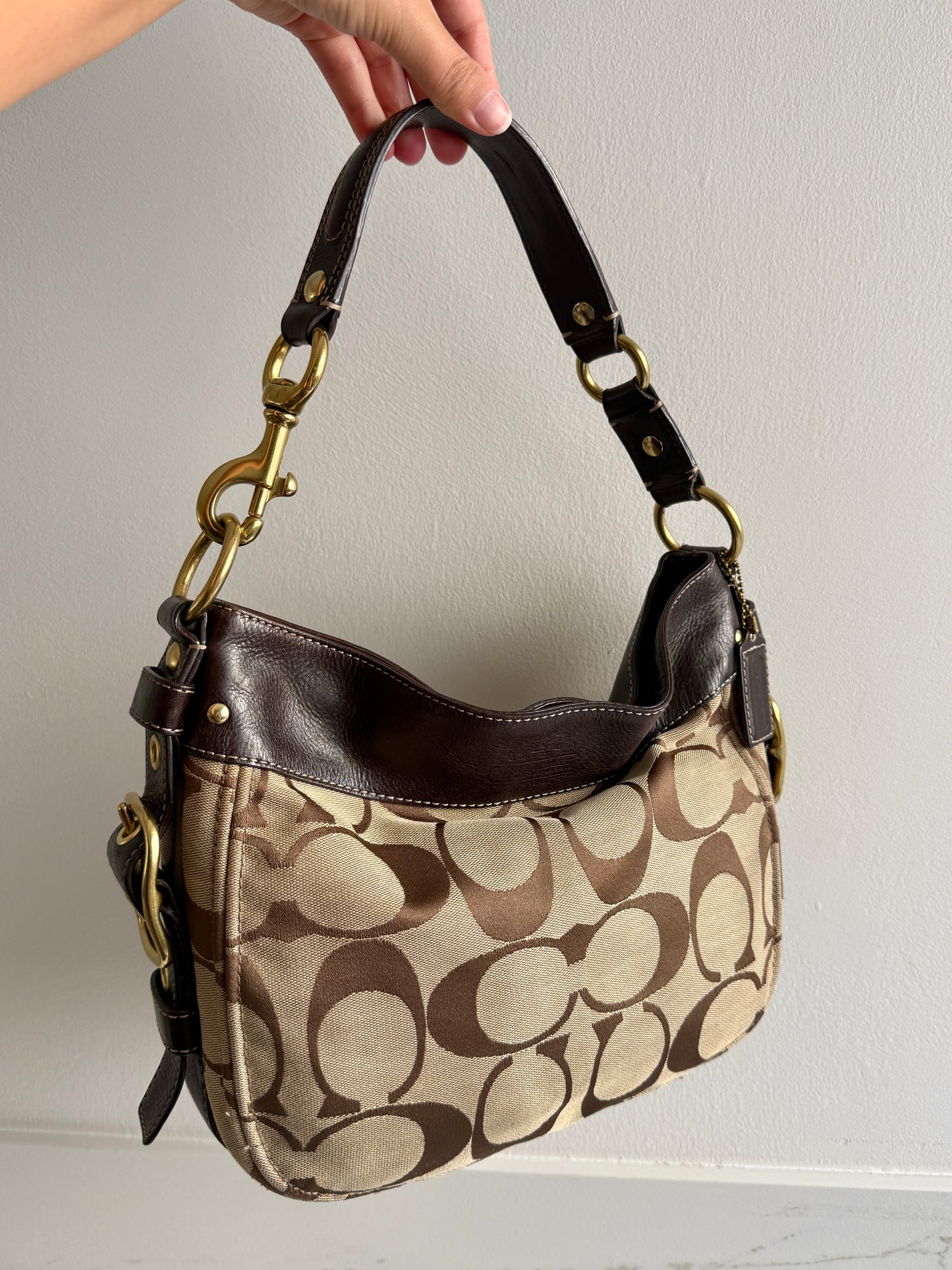 Rare Coach Zoe Signature Hobo Shoulder Bag