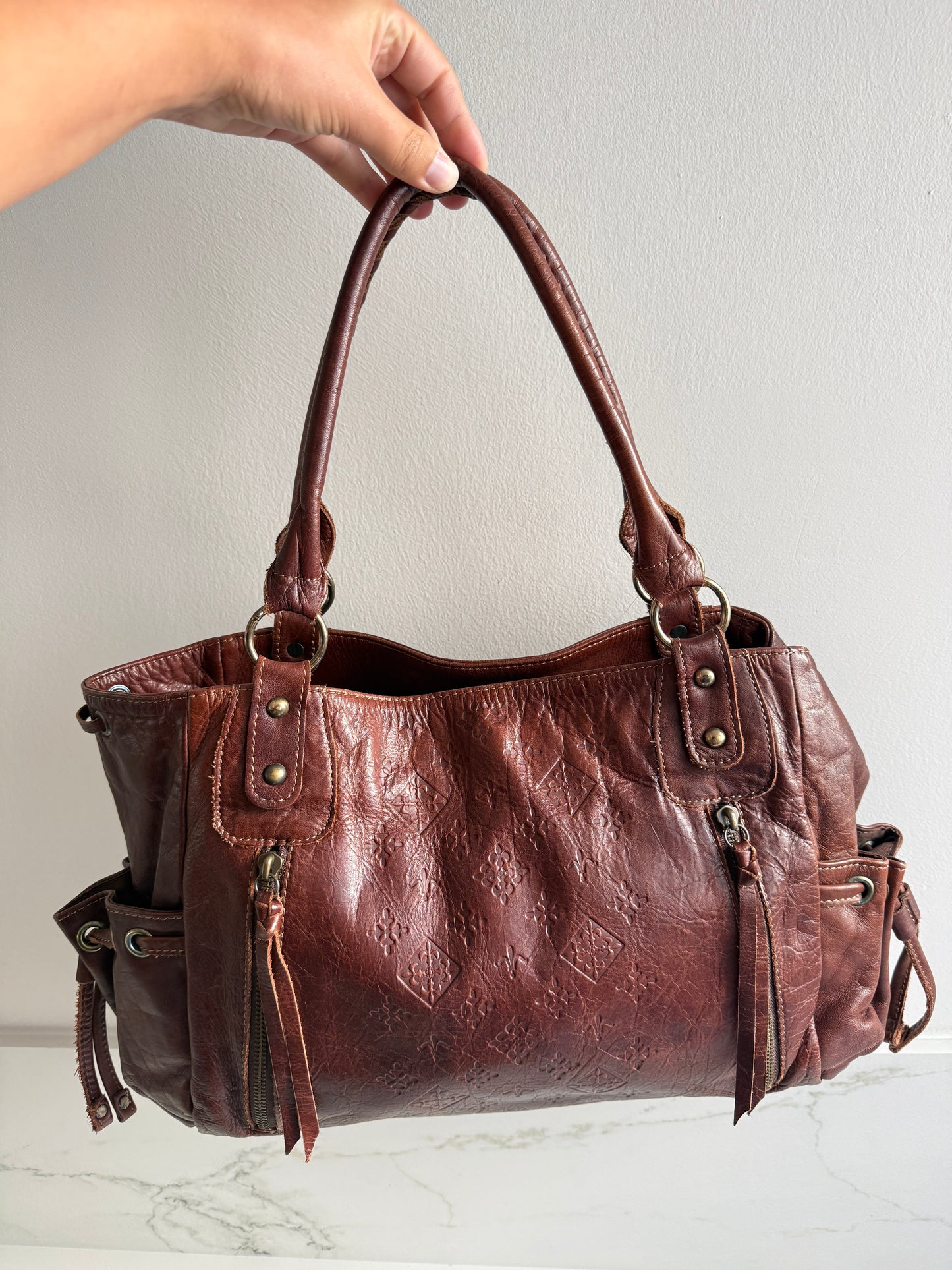 Russet Brown Leather Shoulder Bag