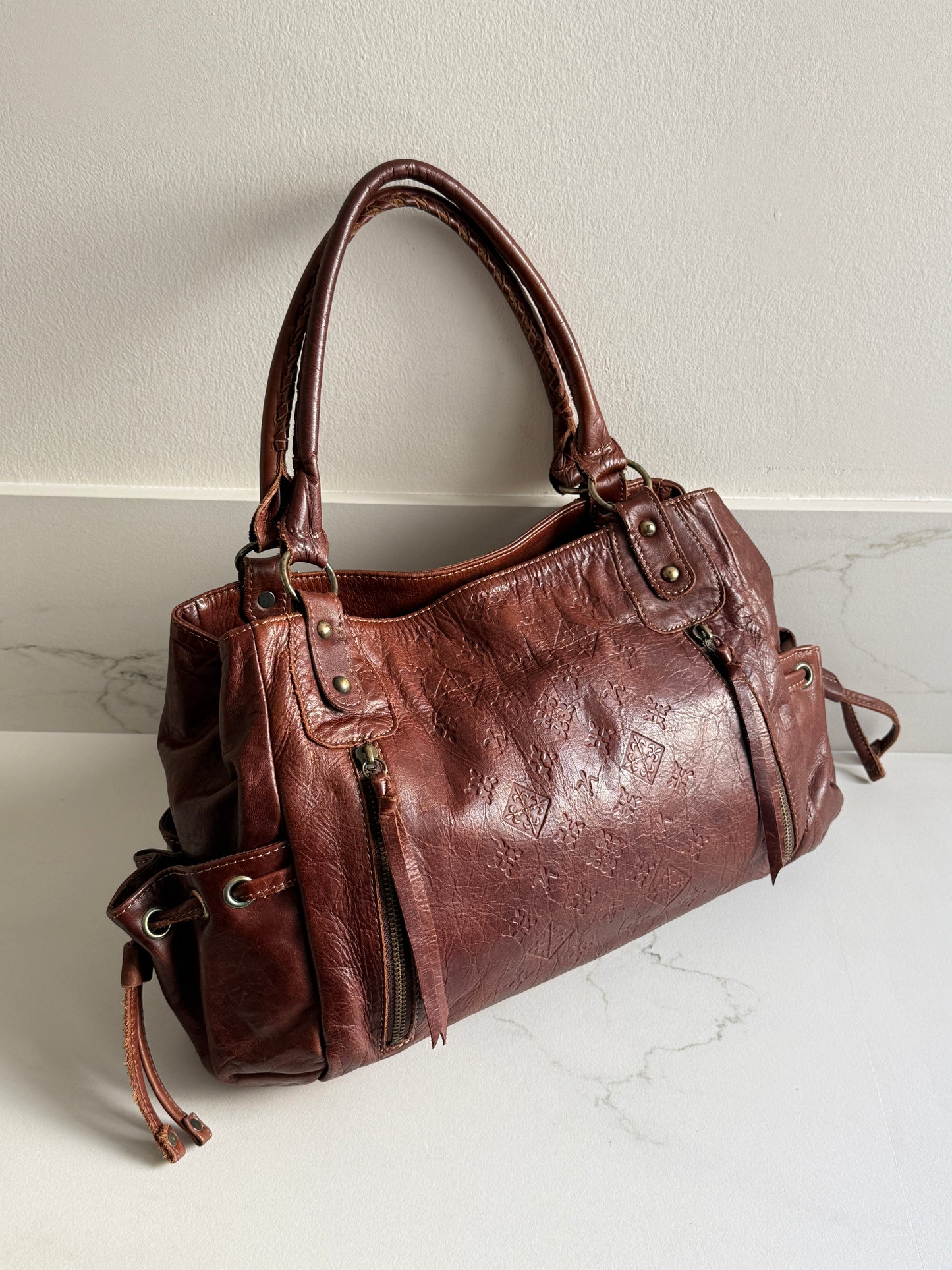 Russet Brown Leather Shoulder Bag