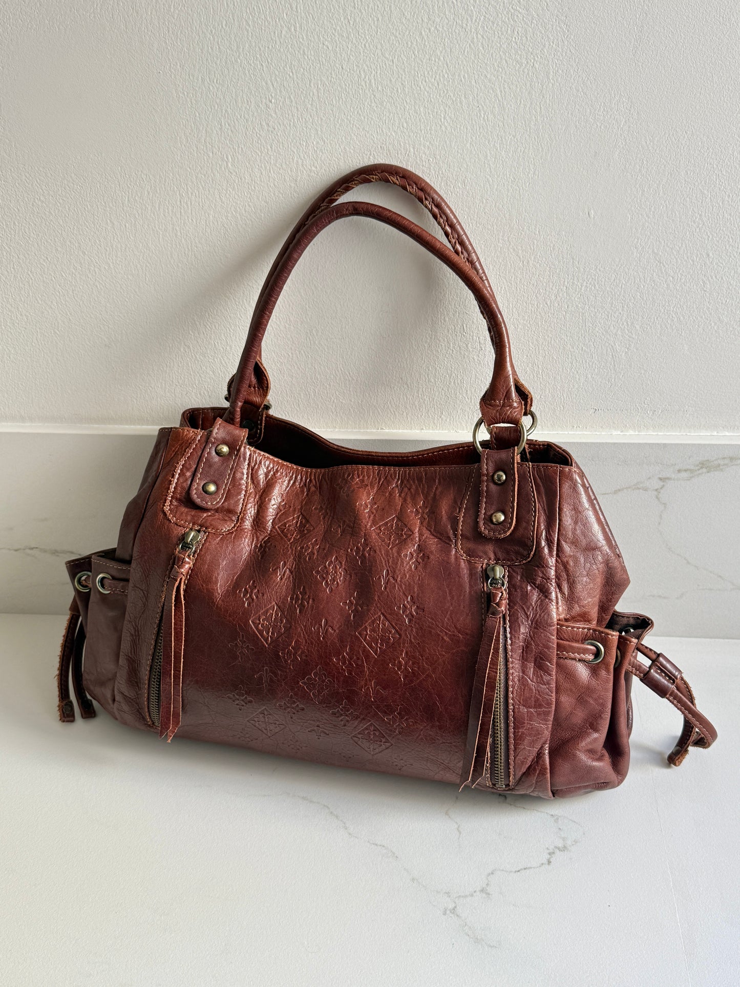 Russet Brown Leather Shoulder Bag