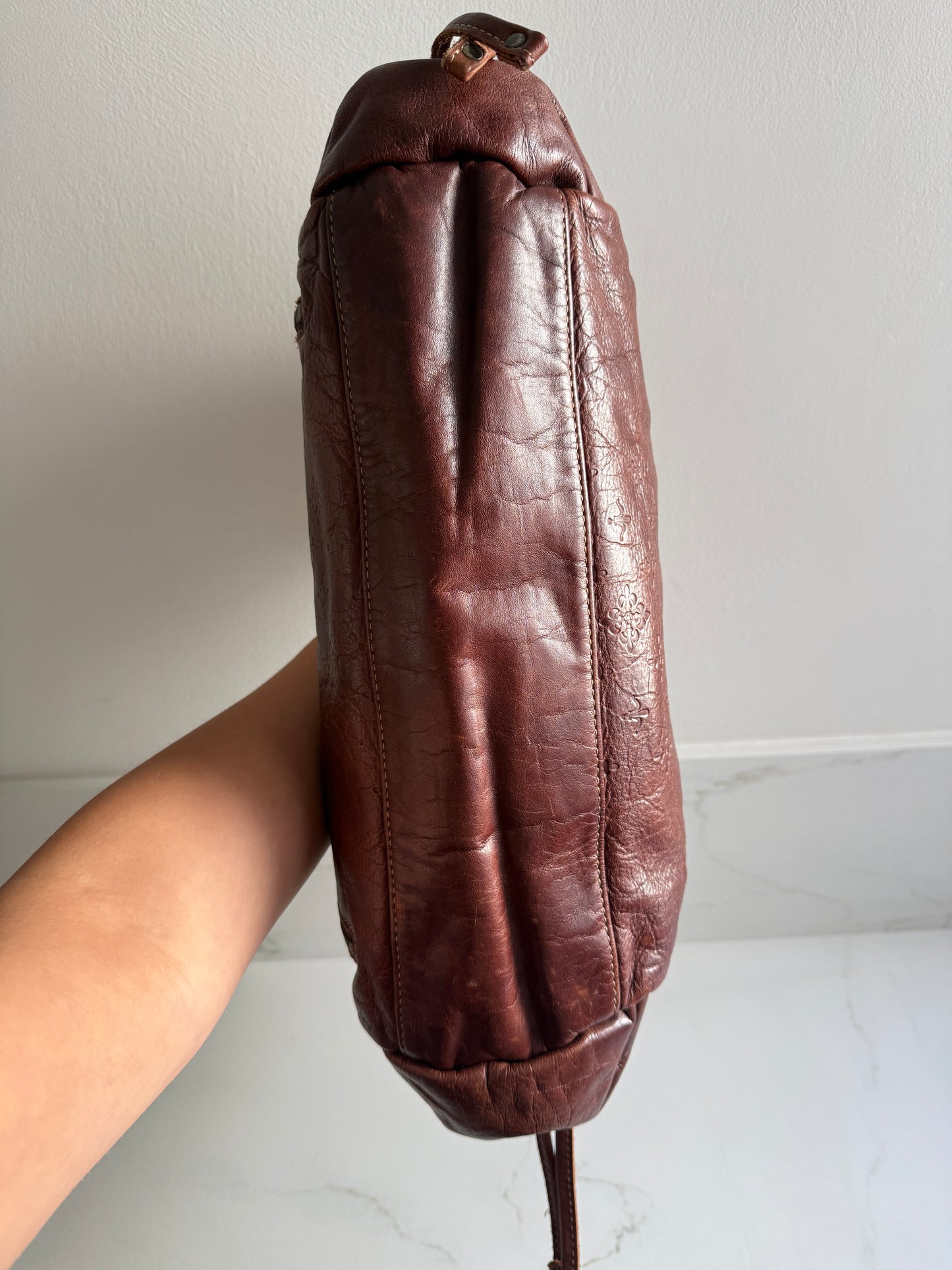 Russet Brown Leather Shoulder Bag