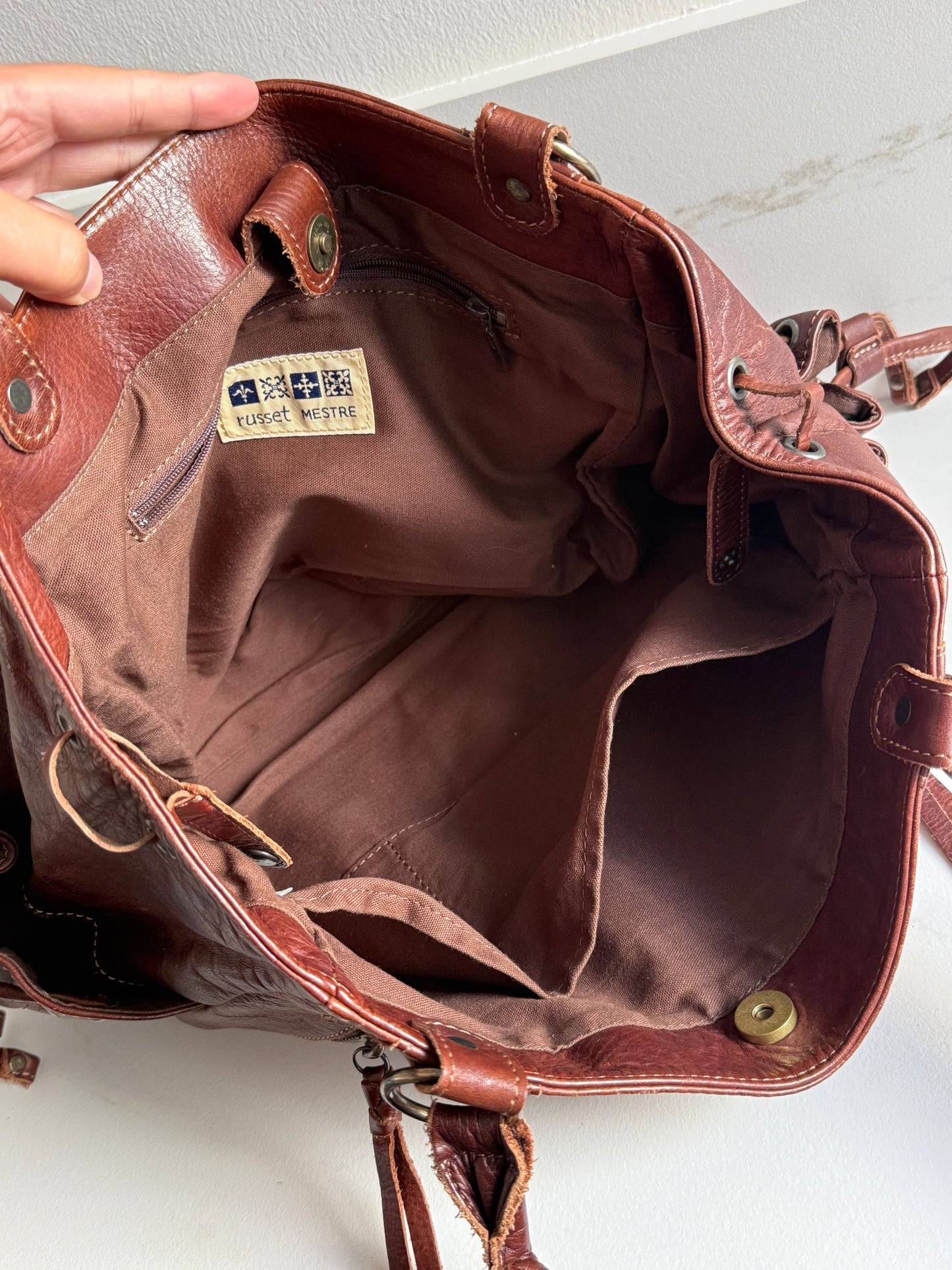 Russet Brown Leather Shoulder Bag