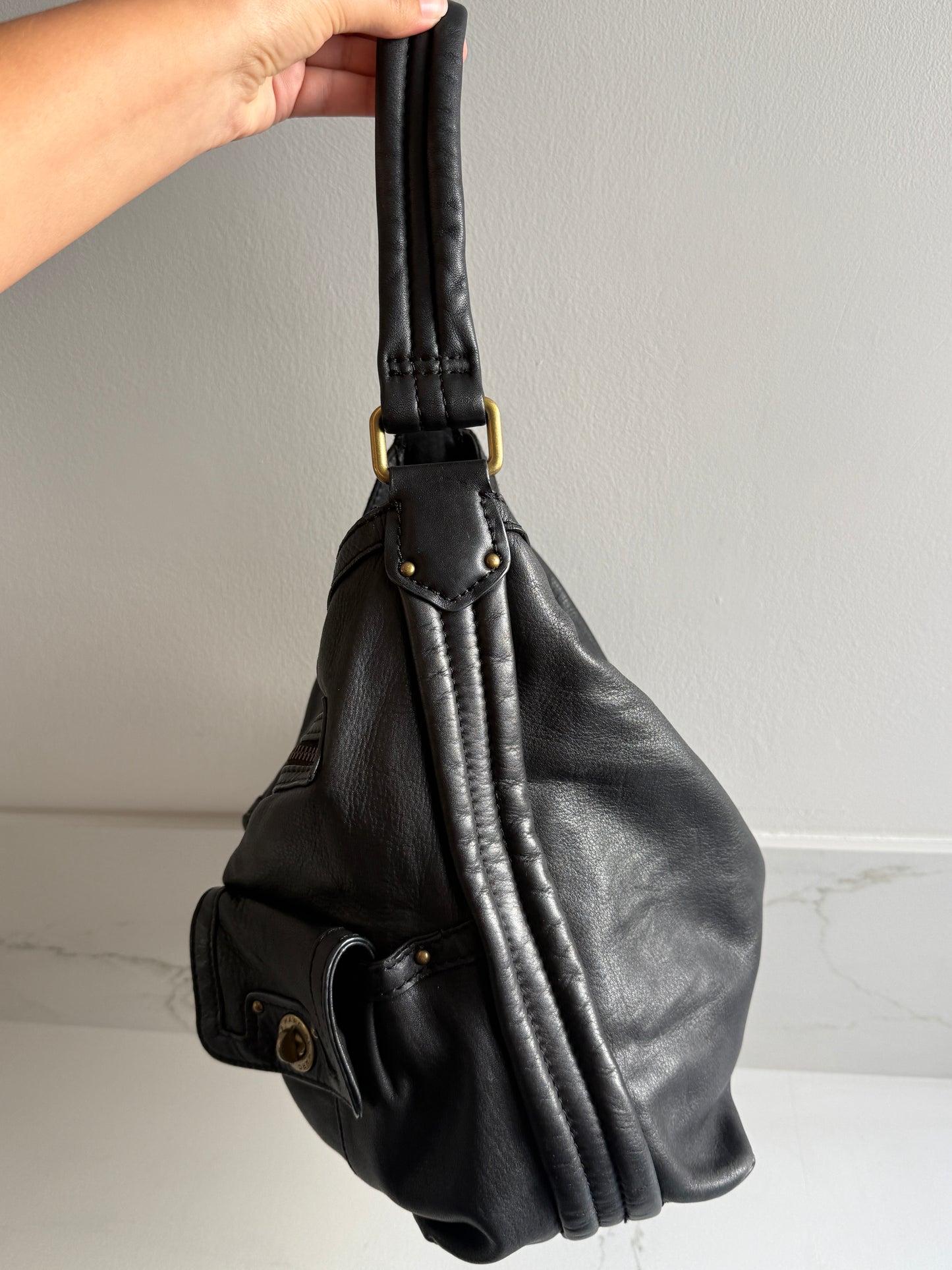 Super Rare Marc by Marc Jacobs Black Leather Hobo Shoulder Bag