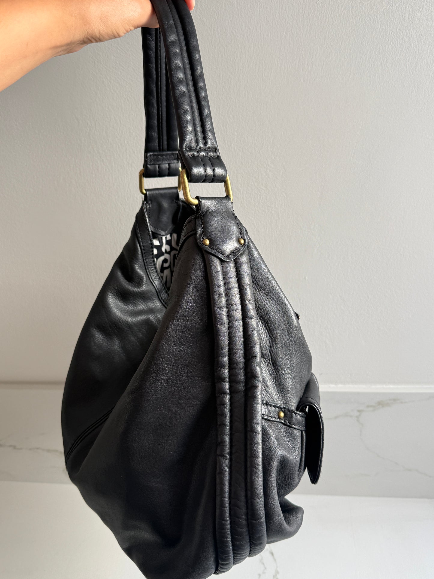 Super Rare Marc by Marc Jacobs Black Leather Hobo Shoulder Bag