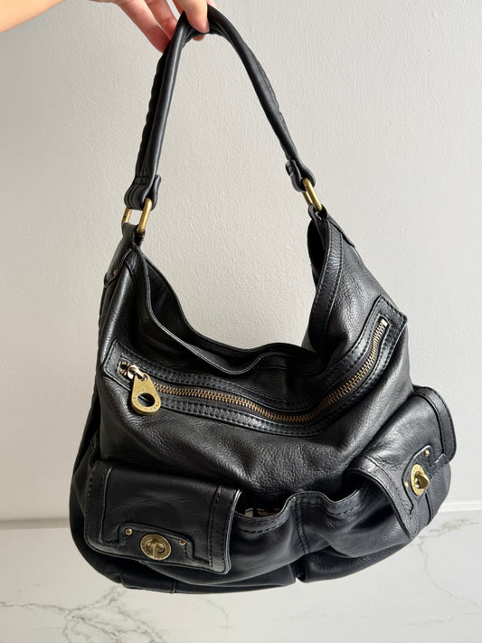Super Rare Marc by Marc Jacobs Black Leather Hobo Shoulder Bag