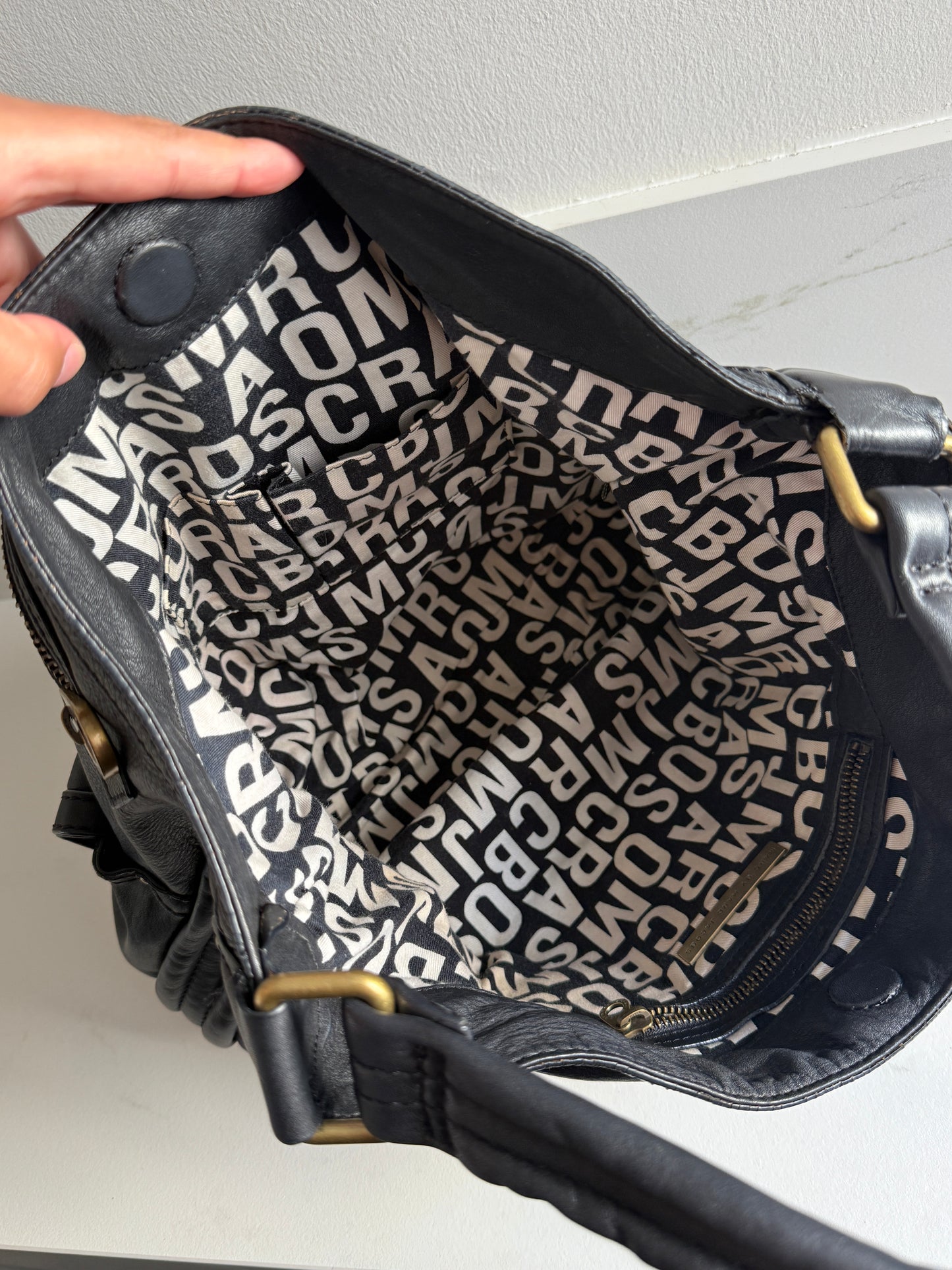 Super Rare Marc by Marc Jacobs Black Leather Hobo Shoulder Bag