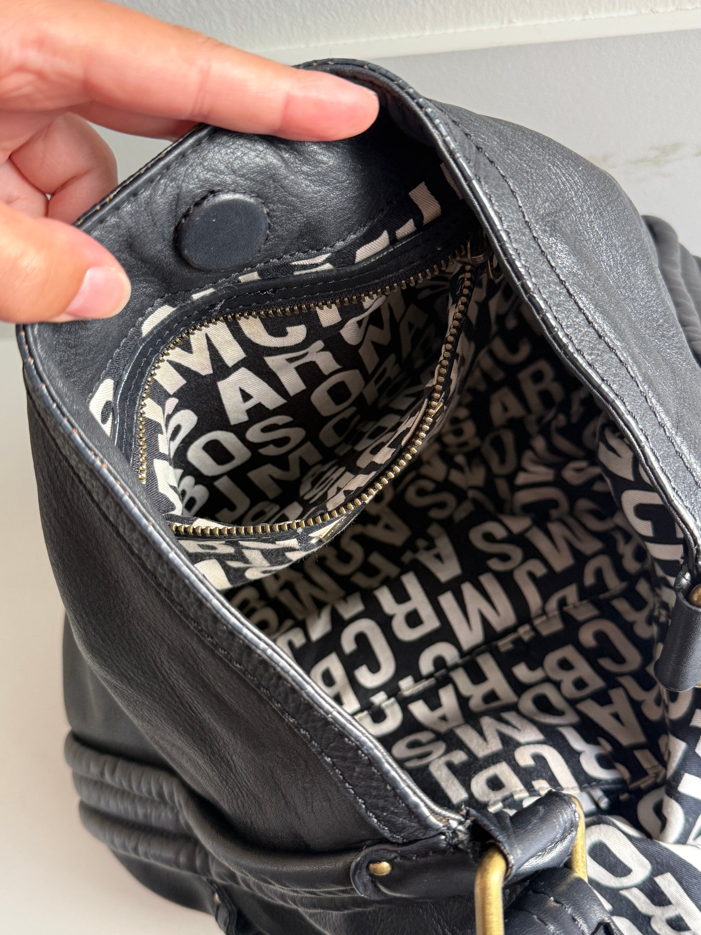 Super Rare Marc by Marc Jacobs Black Leather Hobo Shoulder Bag