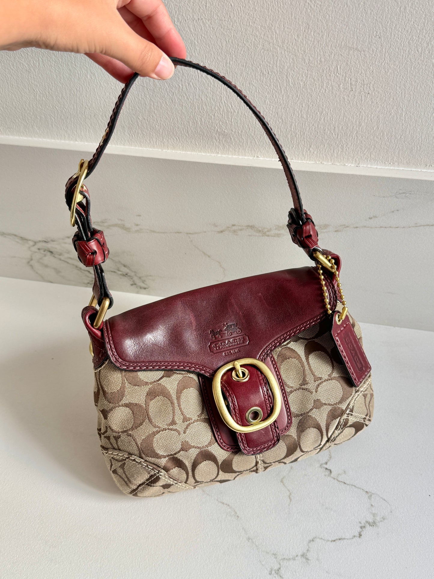 Super Rare Coach Bleecker Signature Shoulder Bag