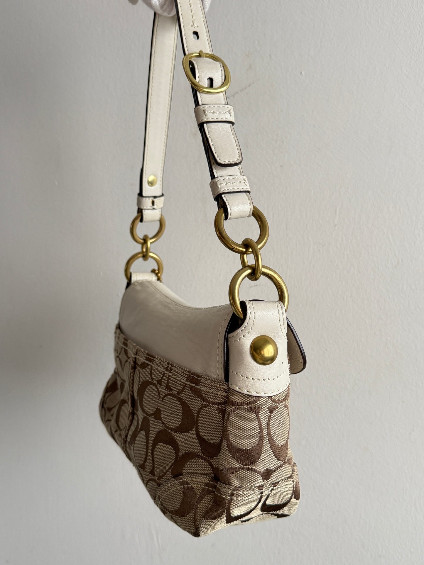 Super Rare Coach Bleecker Signature Shoulder Bag