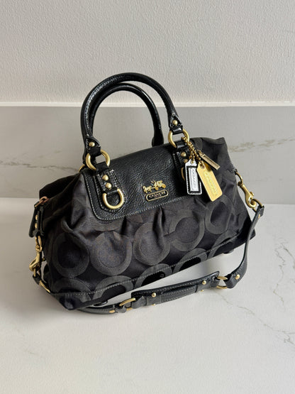 Super Rare Coach Madison Sabrina Black Signature Satchel