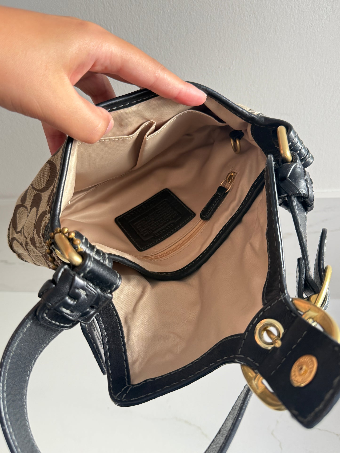 Rare Coach Bleecker Signature Shoulder Bag