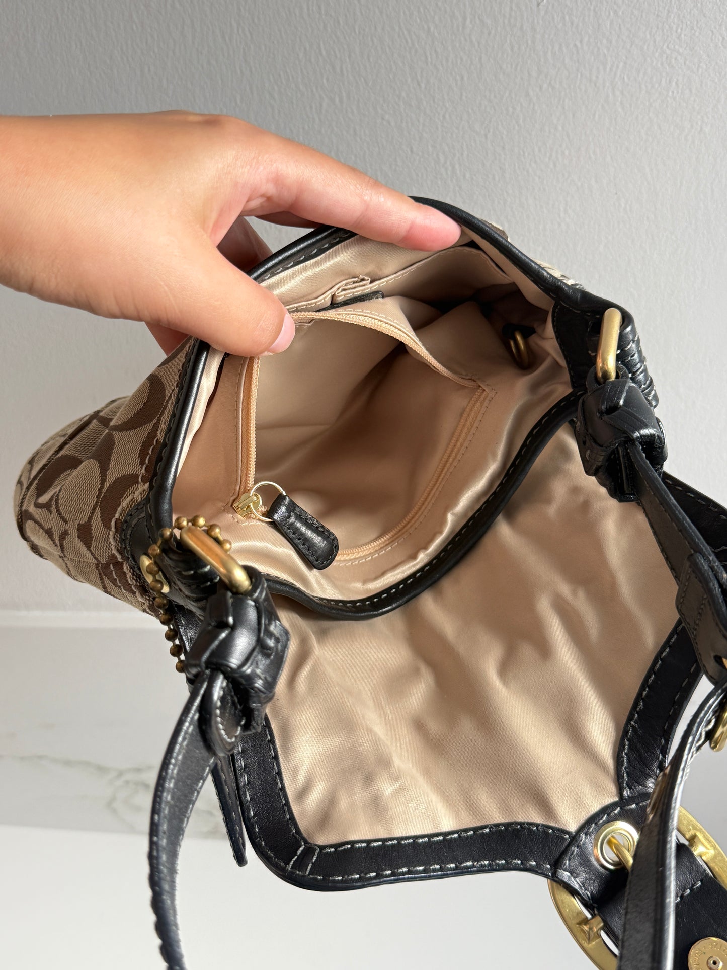 Rare Coach Bleecker Signature Shoulder Bag