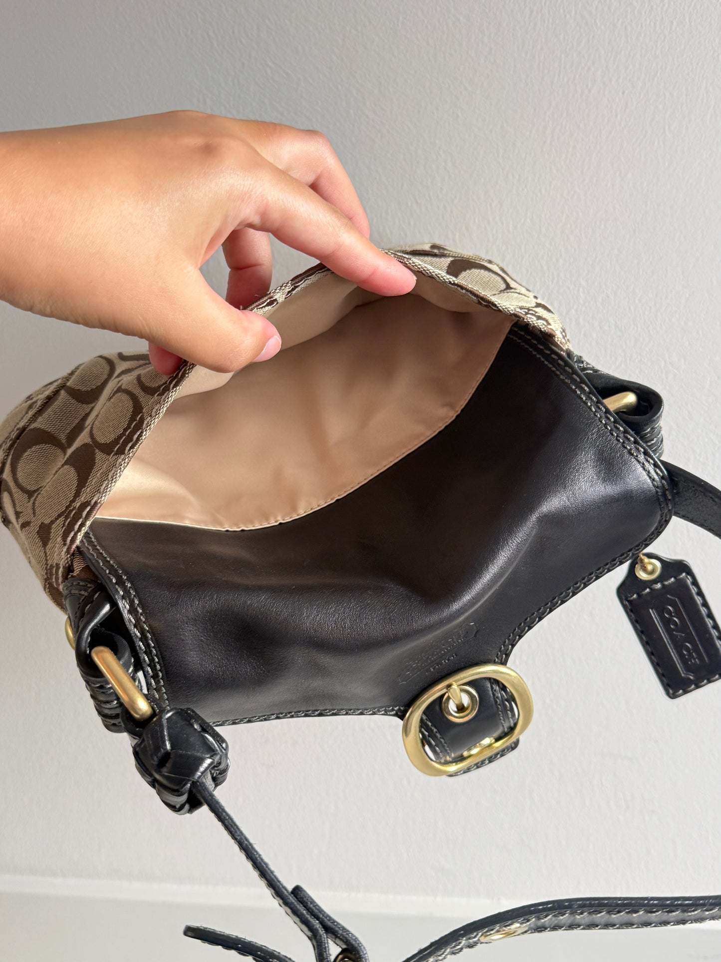 Rare Coach Bleecker Signature Shoulder Bag