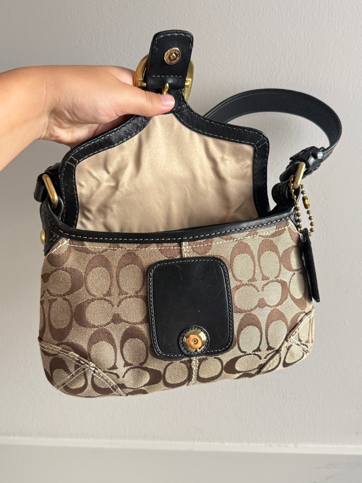 Rare Coach Bleecker Signature Shoulder Bag