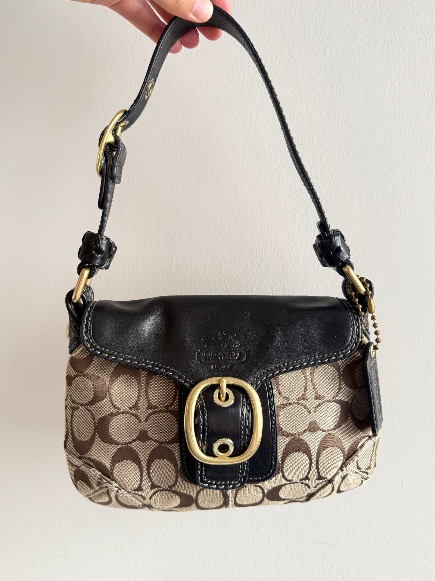 Rare Coach Bleecker Signature Shoulder Bag
