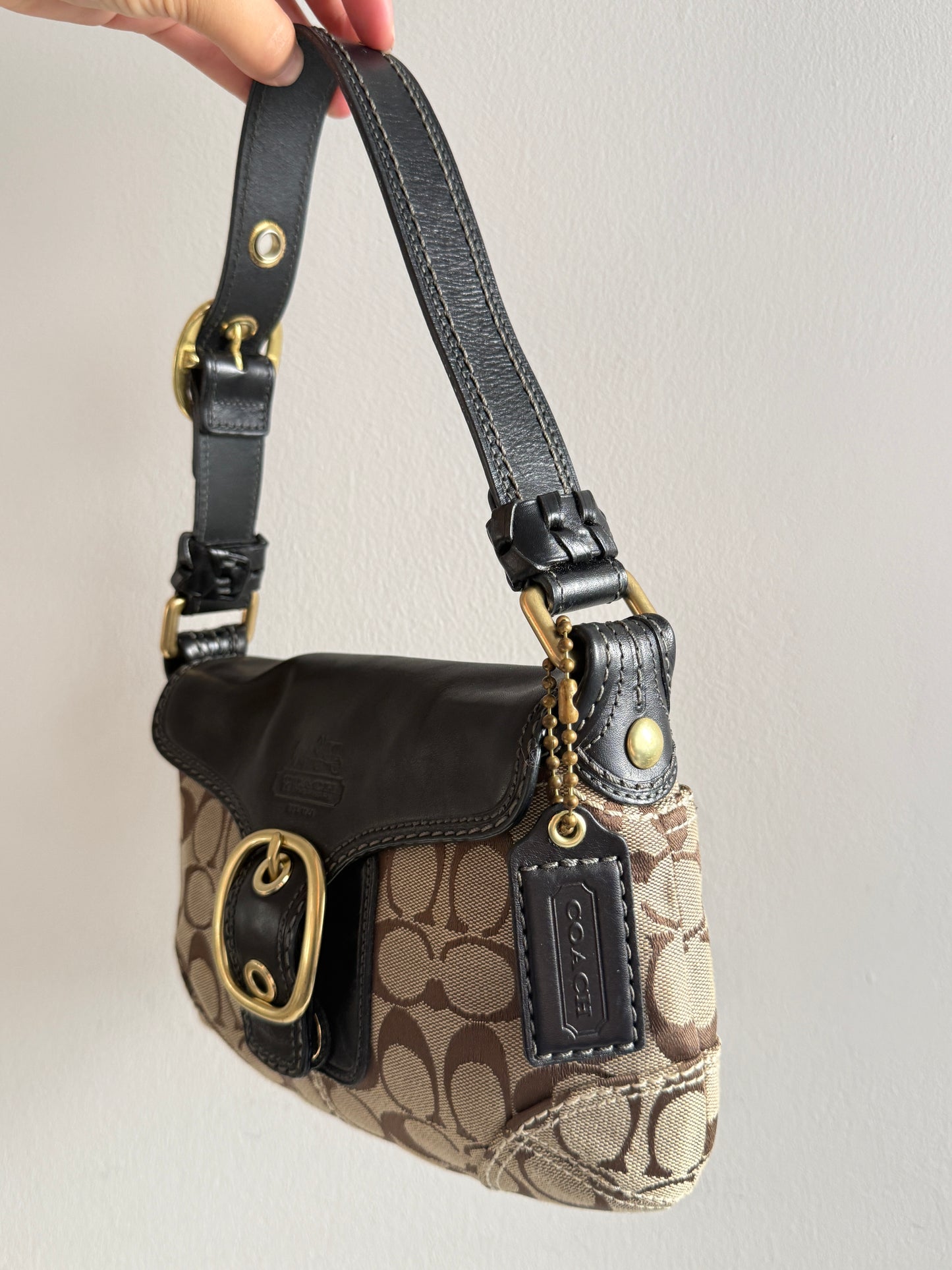 Rare Coach Bleecker Signature Shoulder Bag