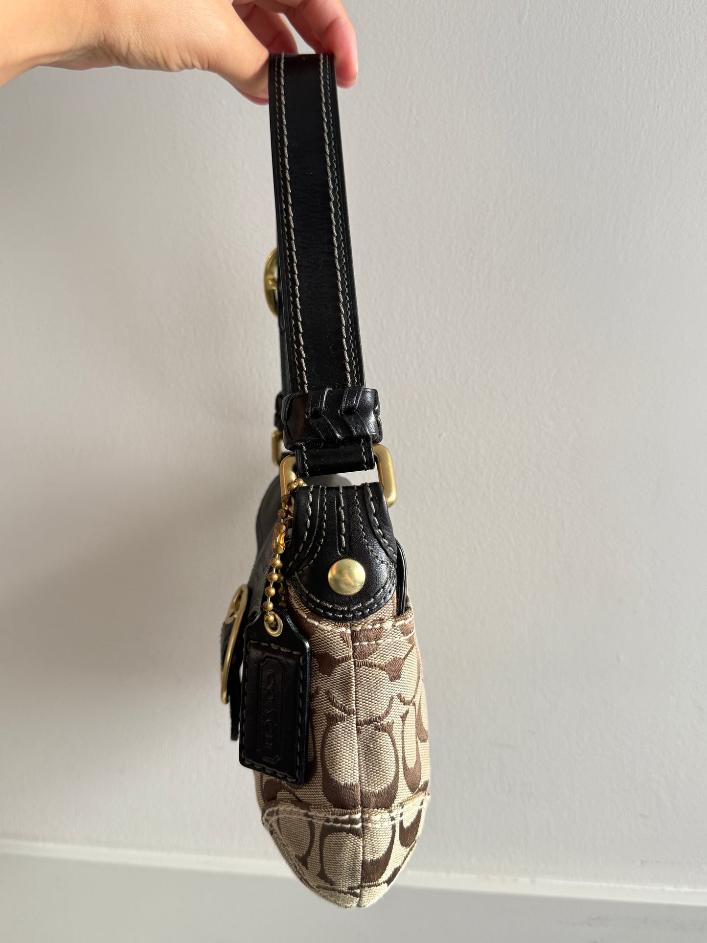 Rare Coach Bleecker Signature Shoulder Bag