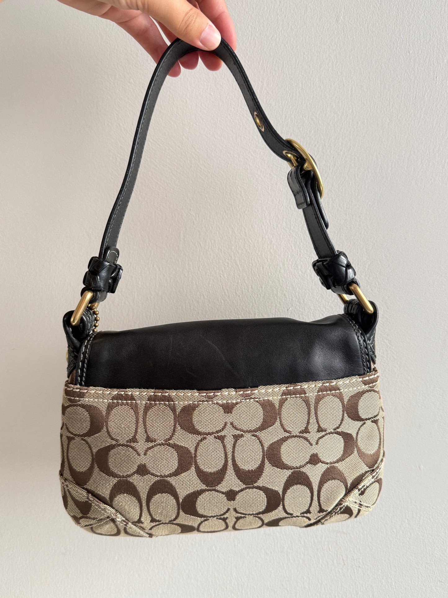 Rare Coach Bleecker Signature Shoulder Bag