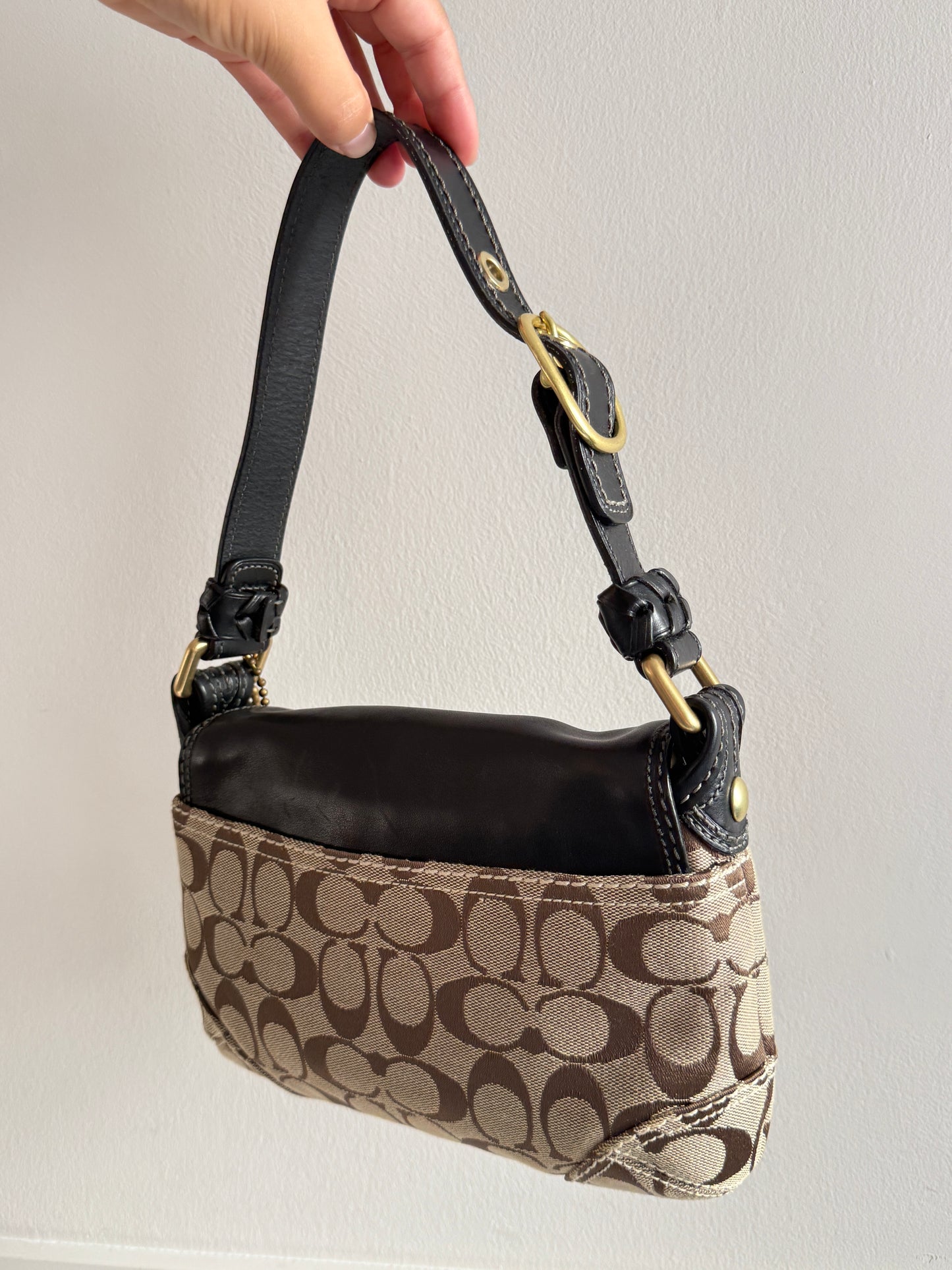 Rare Coach Bleecker Signature Shoulder Bag