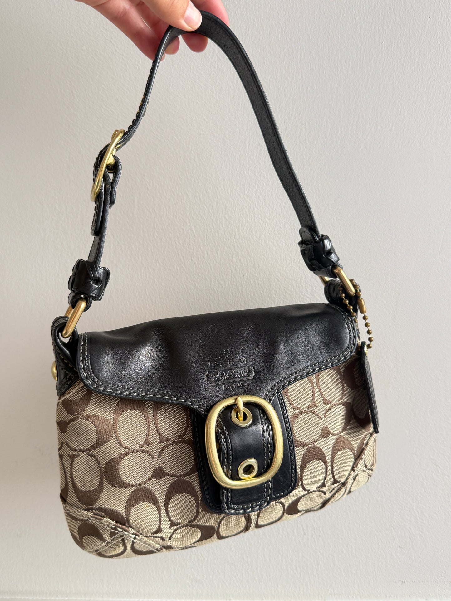 Rare Coach Bleecker Signature Shoulder Bag