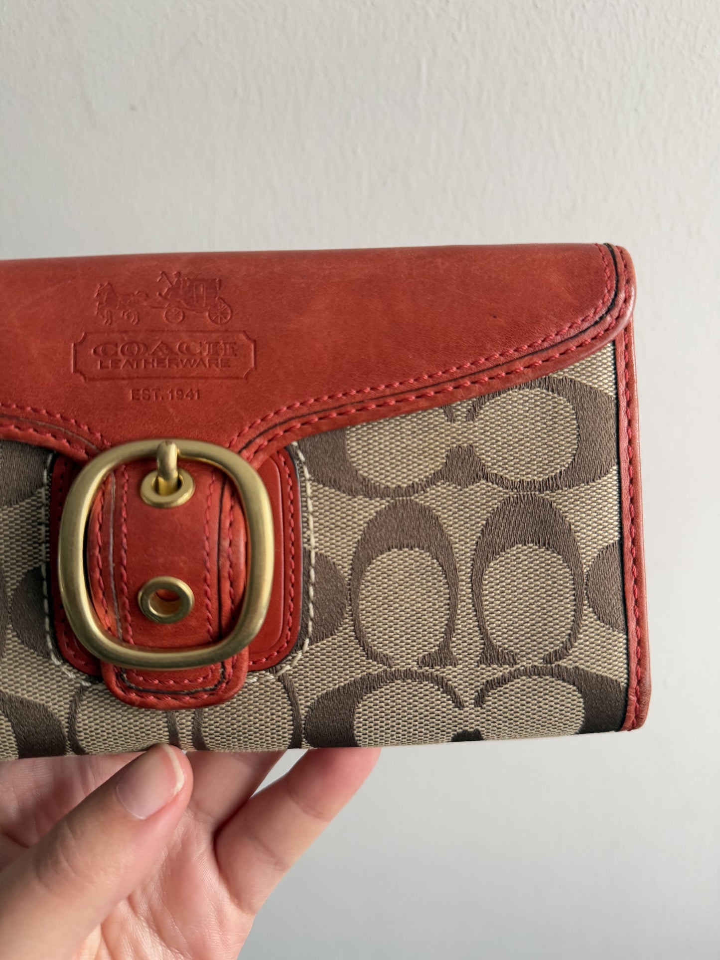 Super Rare Coach Bleecker Signature Long Wallet