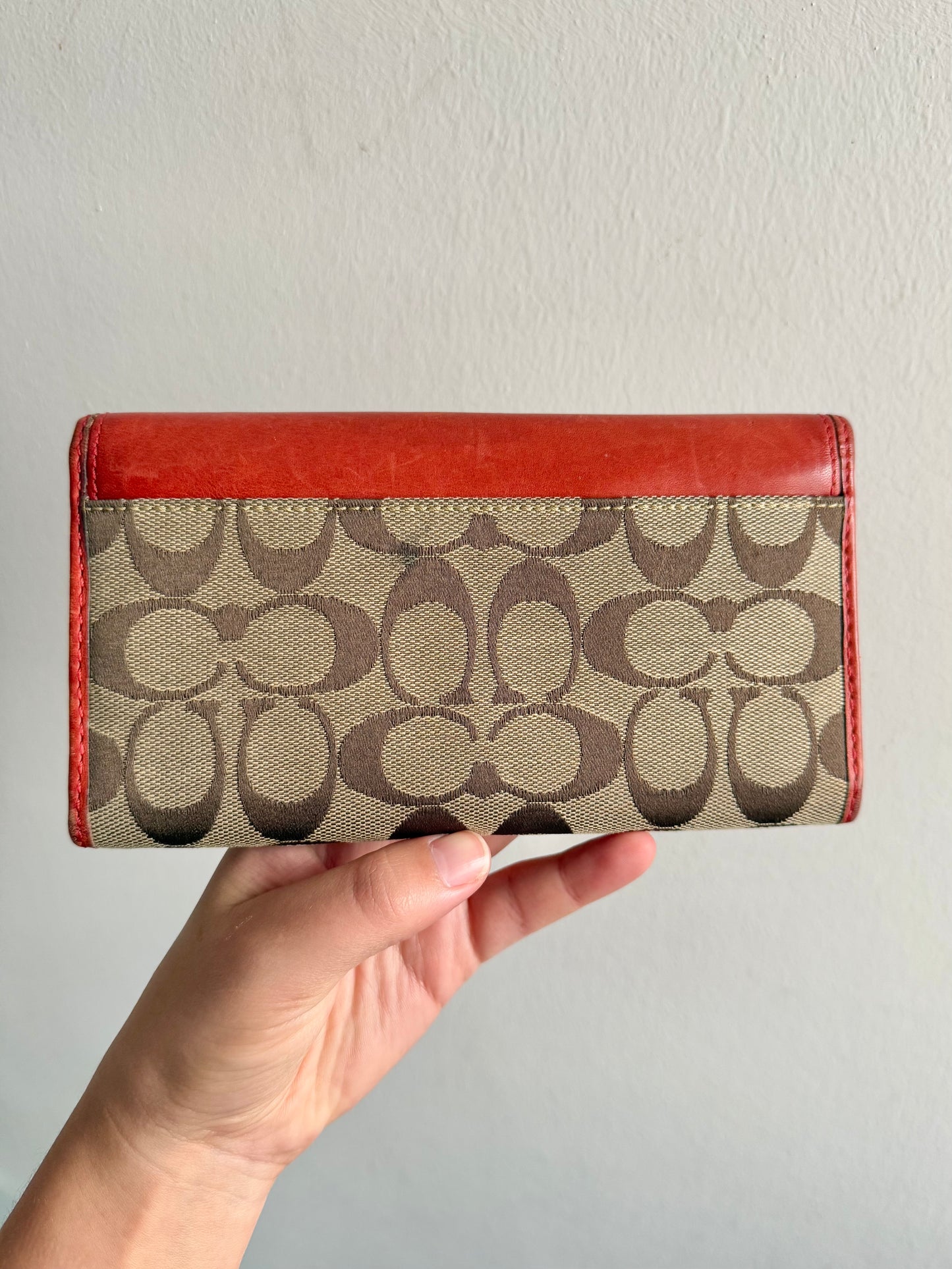 Super Rare Coach Bleecker Signature Long Wallet